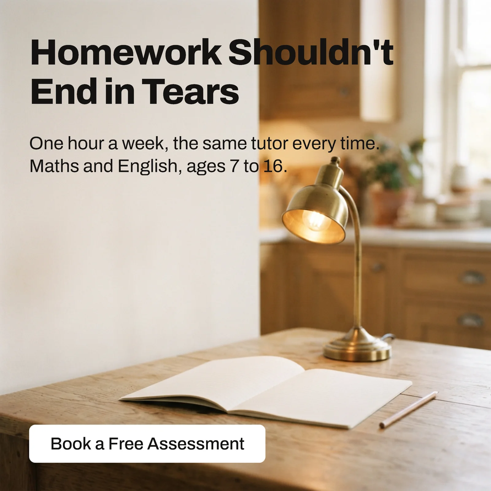Weekly Tutoring Soft Interior Instagram Ad — 1:1 Instagram ad template