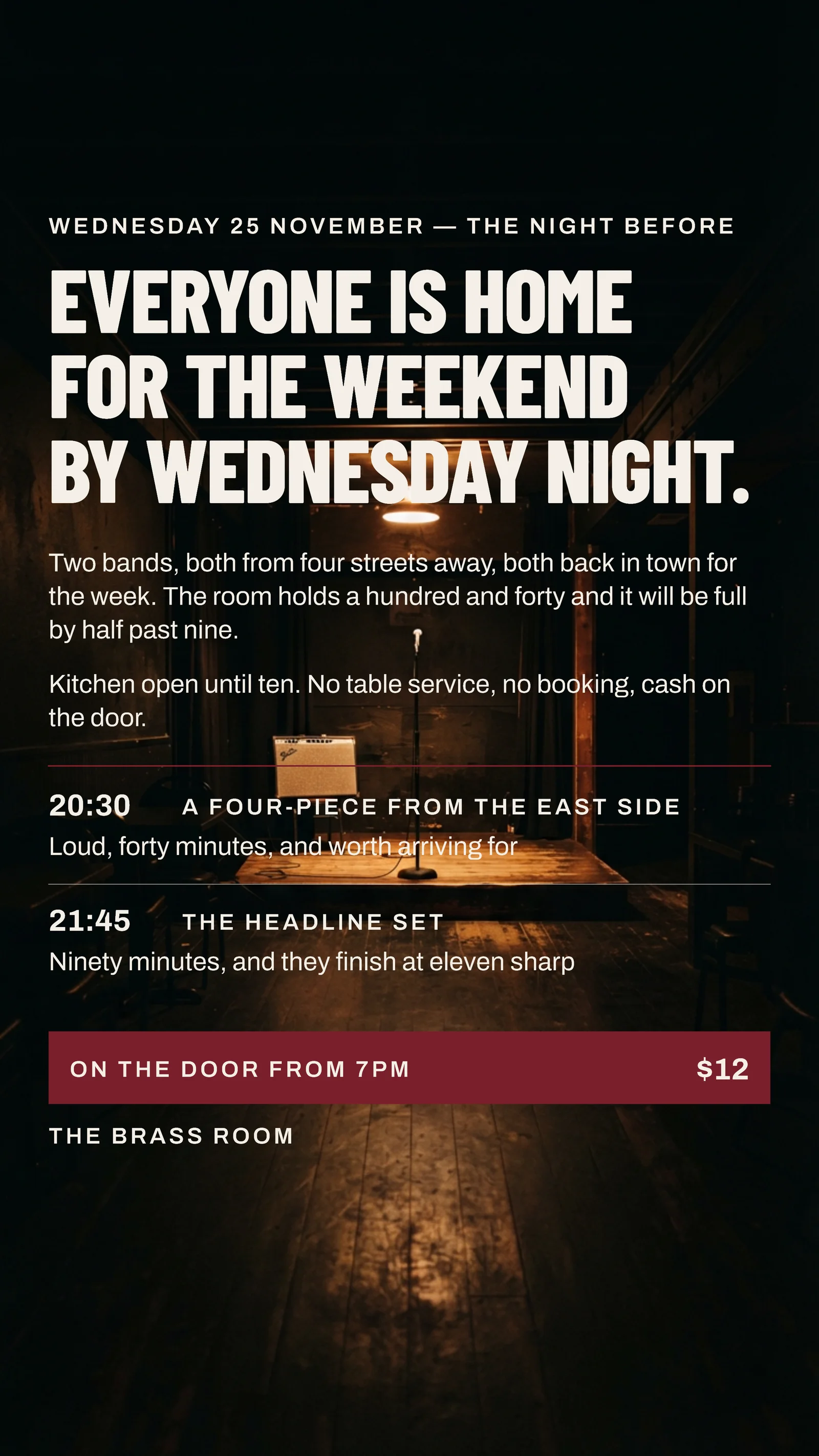 Claret Ranged Left Bleed Music Venue Thanksgiving Eve Facebook Story — 9:16 Facebook story template