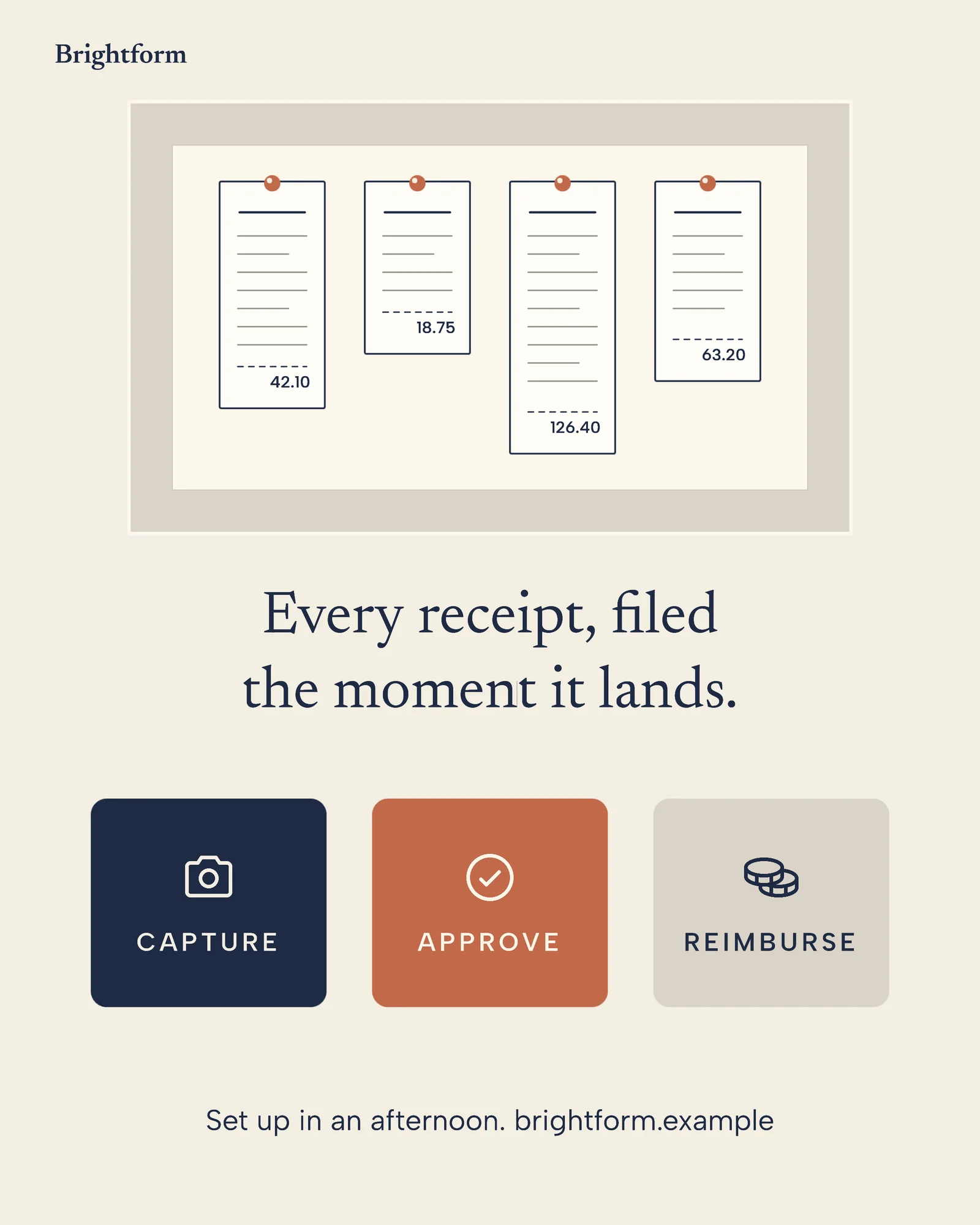 Cream framed illustration expense software Instagram ad — 4:5 Instagram ad template