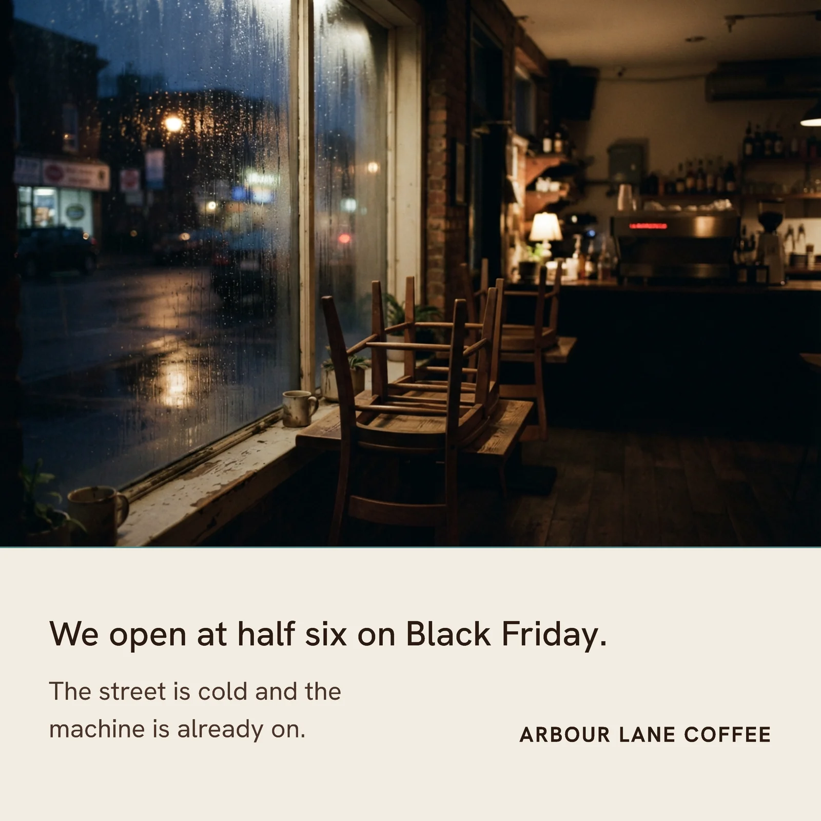 Coffee Shop Early Opening Black Friday Facebook Post — 1:1 Facebook post template