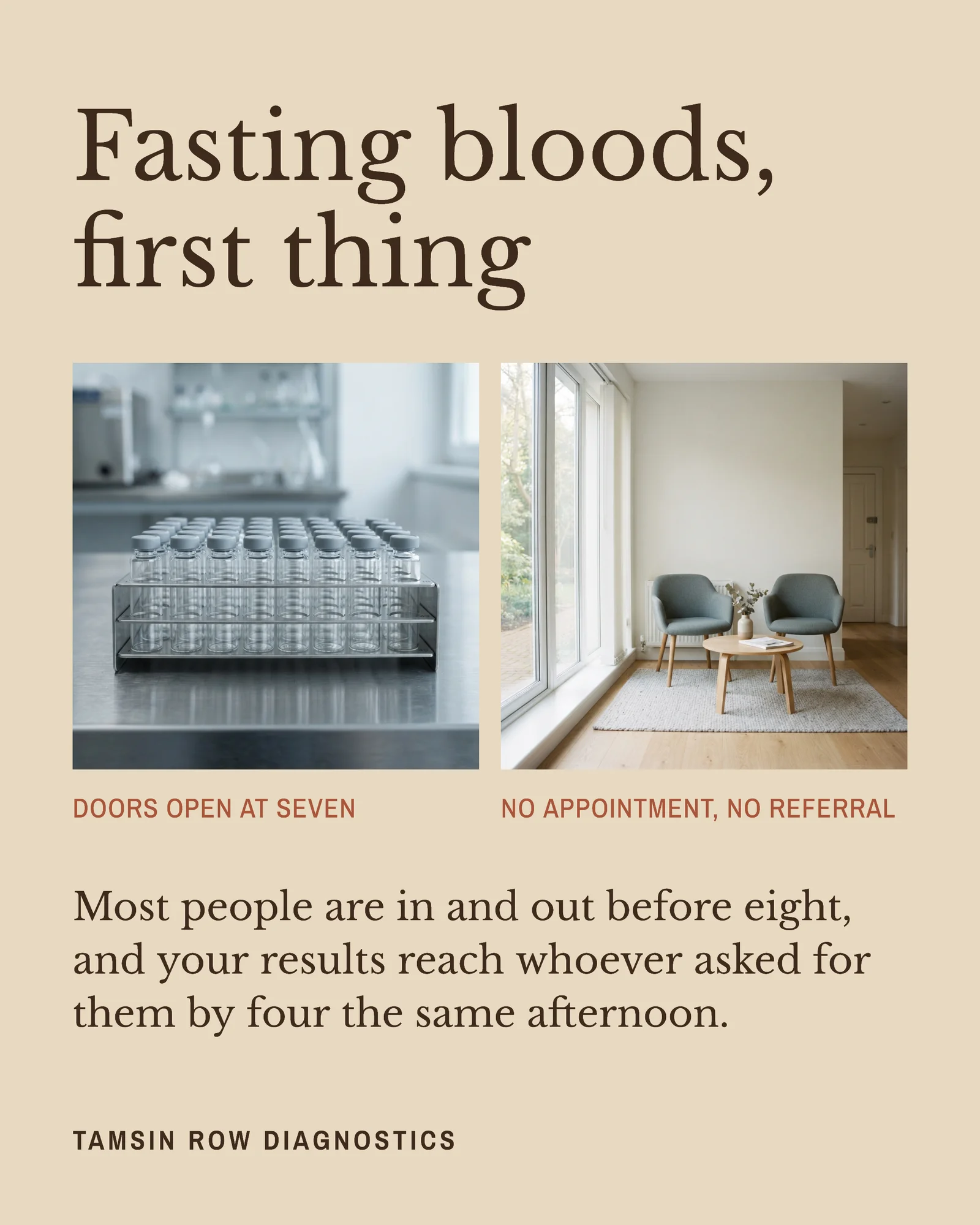 Walk-In Blood Tests Instagram Post — 4:5 Instagram post template