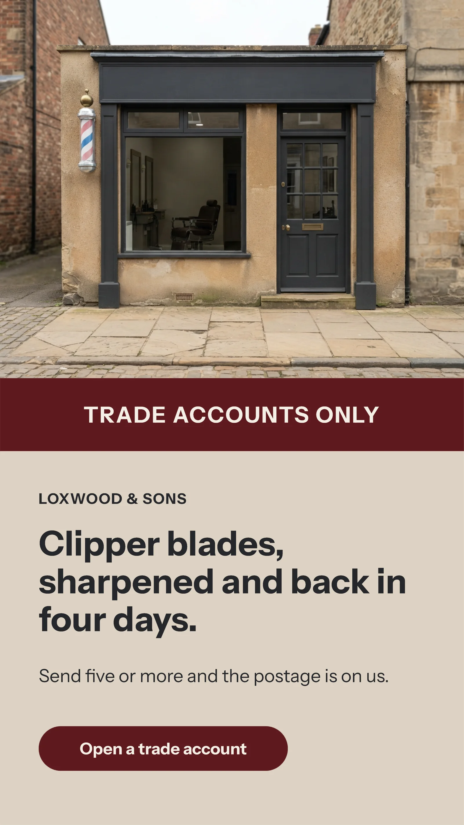 Shopfront with trade band — 9:16 Instagram ad template