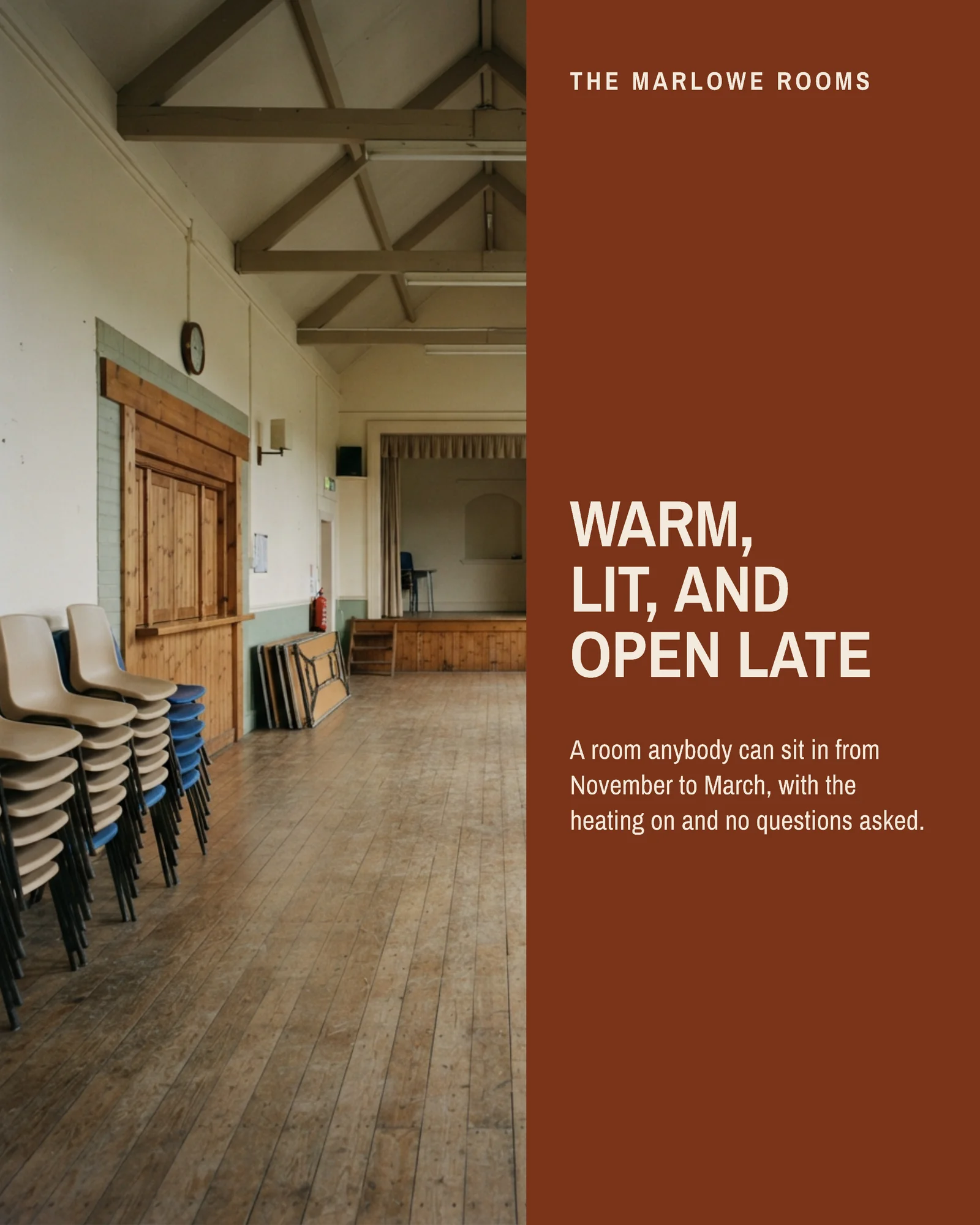 Rust Wheat Right Column Warm Room Winter Opening Facebook Carousel — 4-panel Facebook carousel carousel template, page 1 of 4
