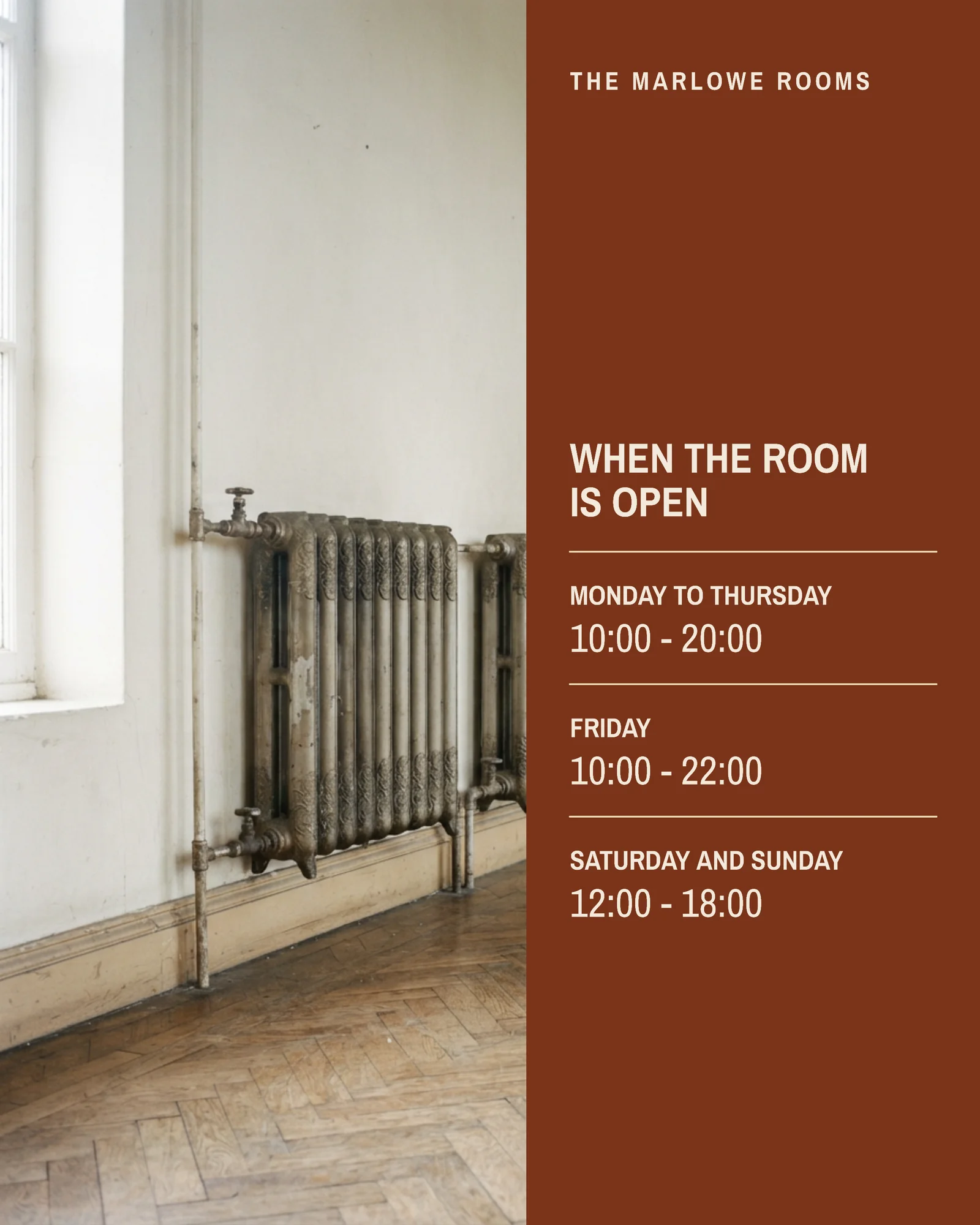 Rust Wheat Right Column Warm Room Winter Opening Facebook Carousel — 4-panel Facebook carousel carousel template, page 2 of 4