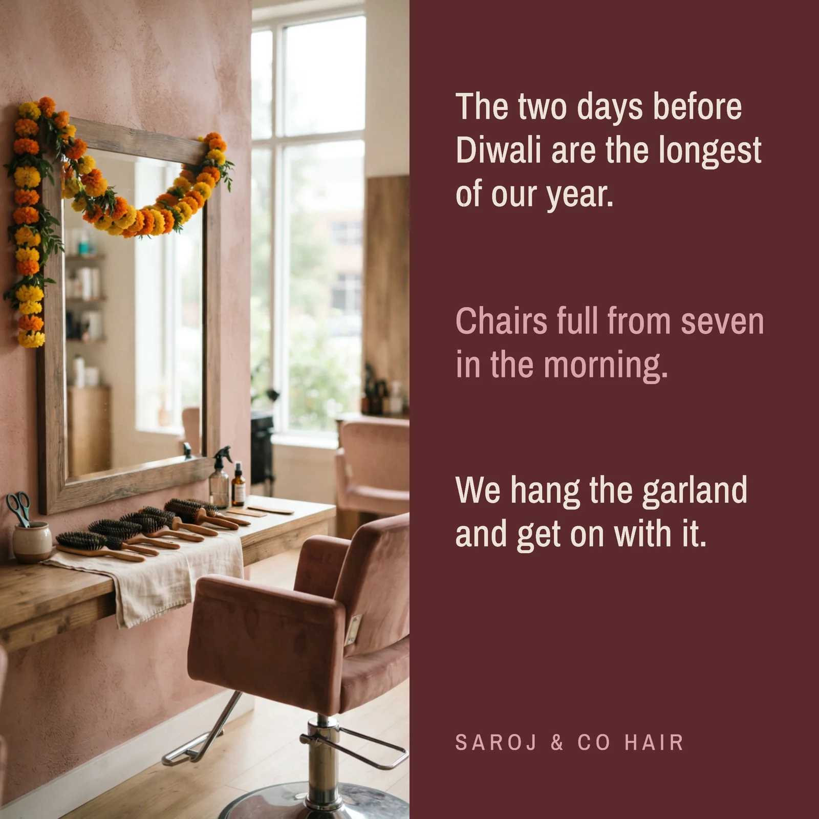 Hair Salon Diwali Busiest Days Instagram Post — 1:1 Instagram post template
