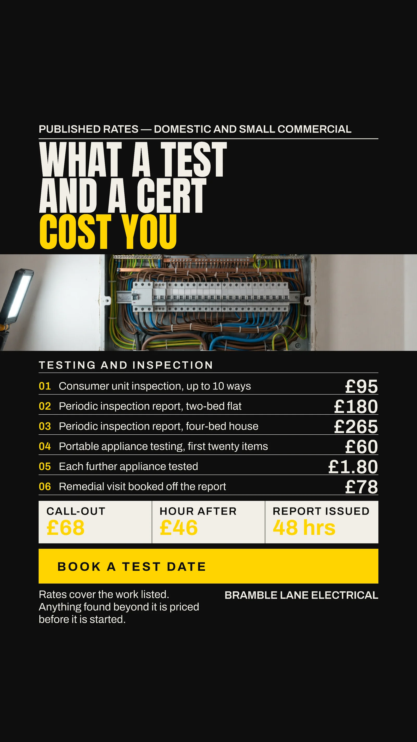 Near Black Yellow Test Schedule Electrician Certificate Fee Instagram Story — 9:16 Instagram story template