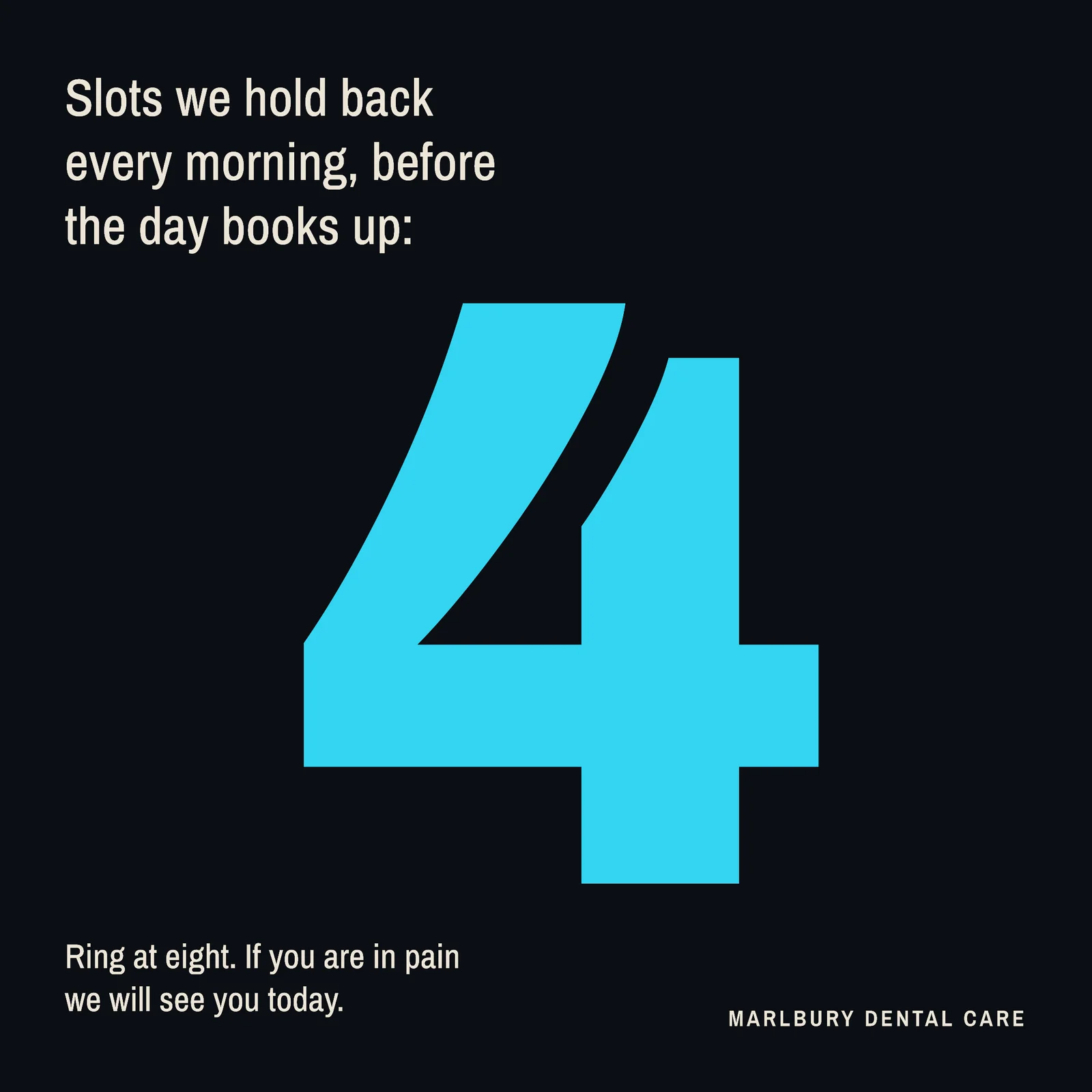 Emergency Slots Facebook Post — 1:1 Facebook post template