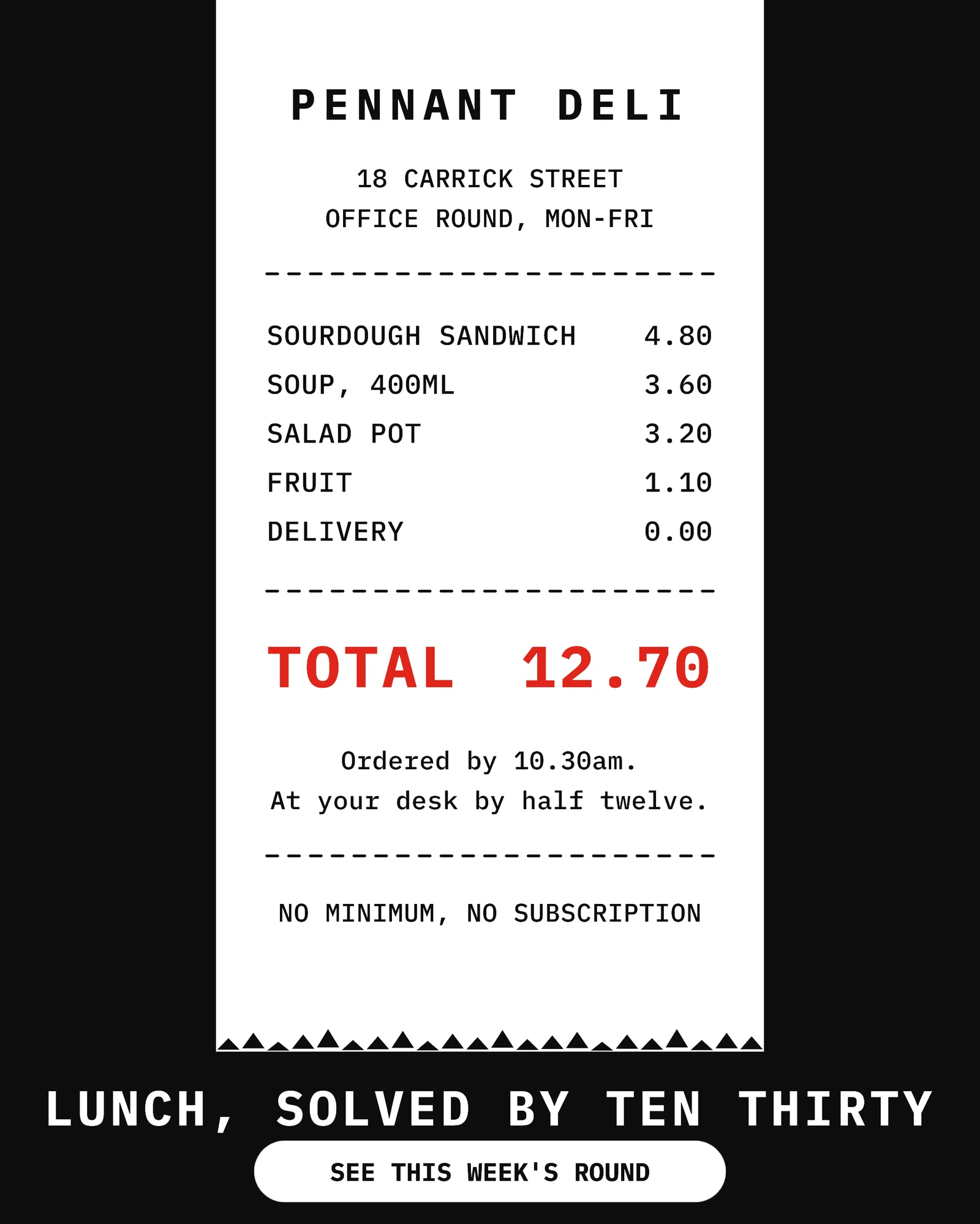 Deli Lunch Round Receipt Instagram Ad — 4:5 Instagram ad template