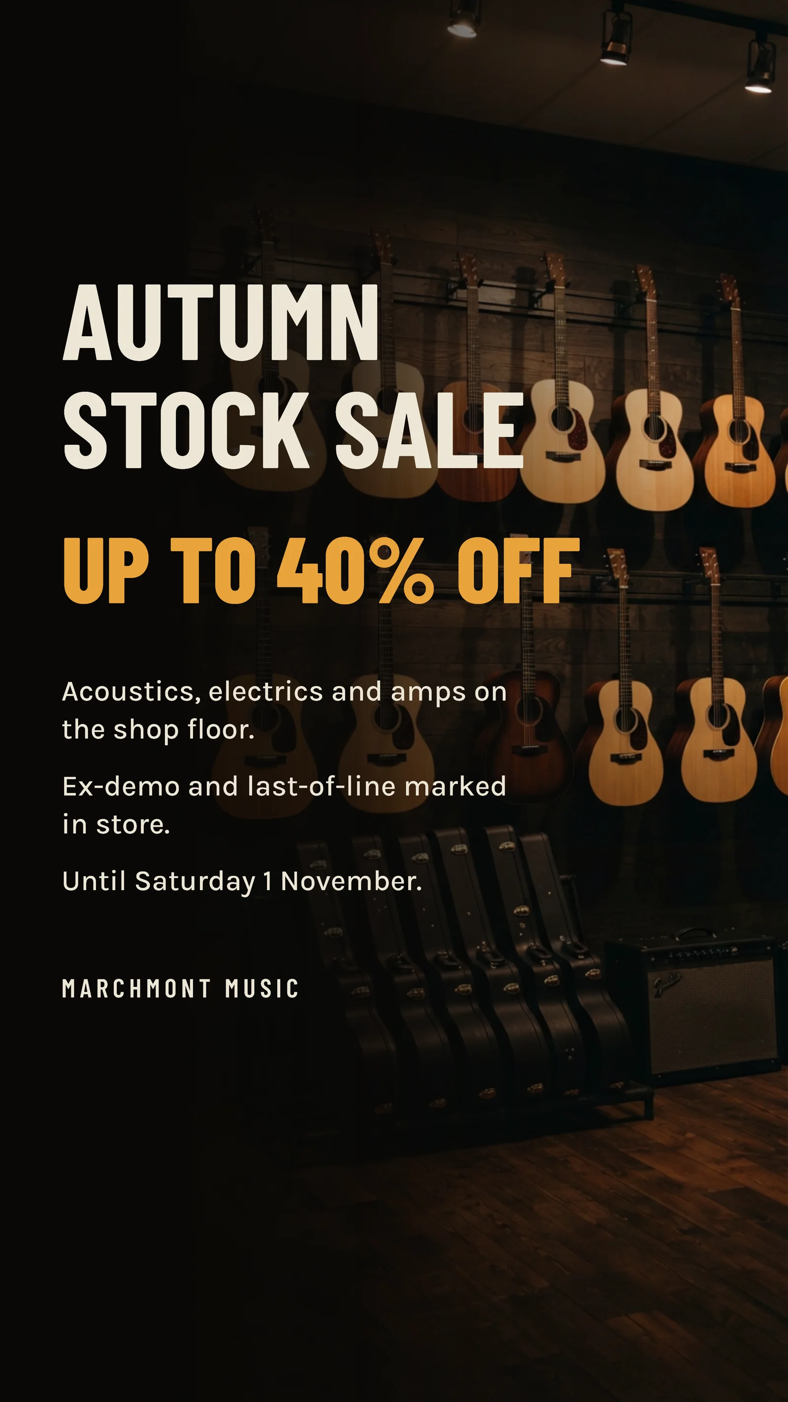 Instrument Shop Sale Instagram Story — 9:16 Instagram story template