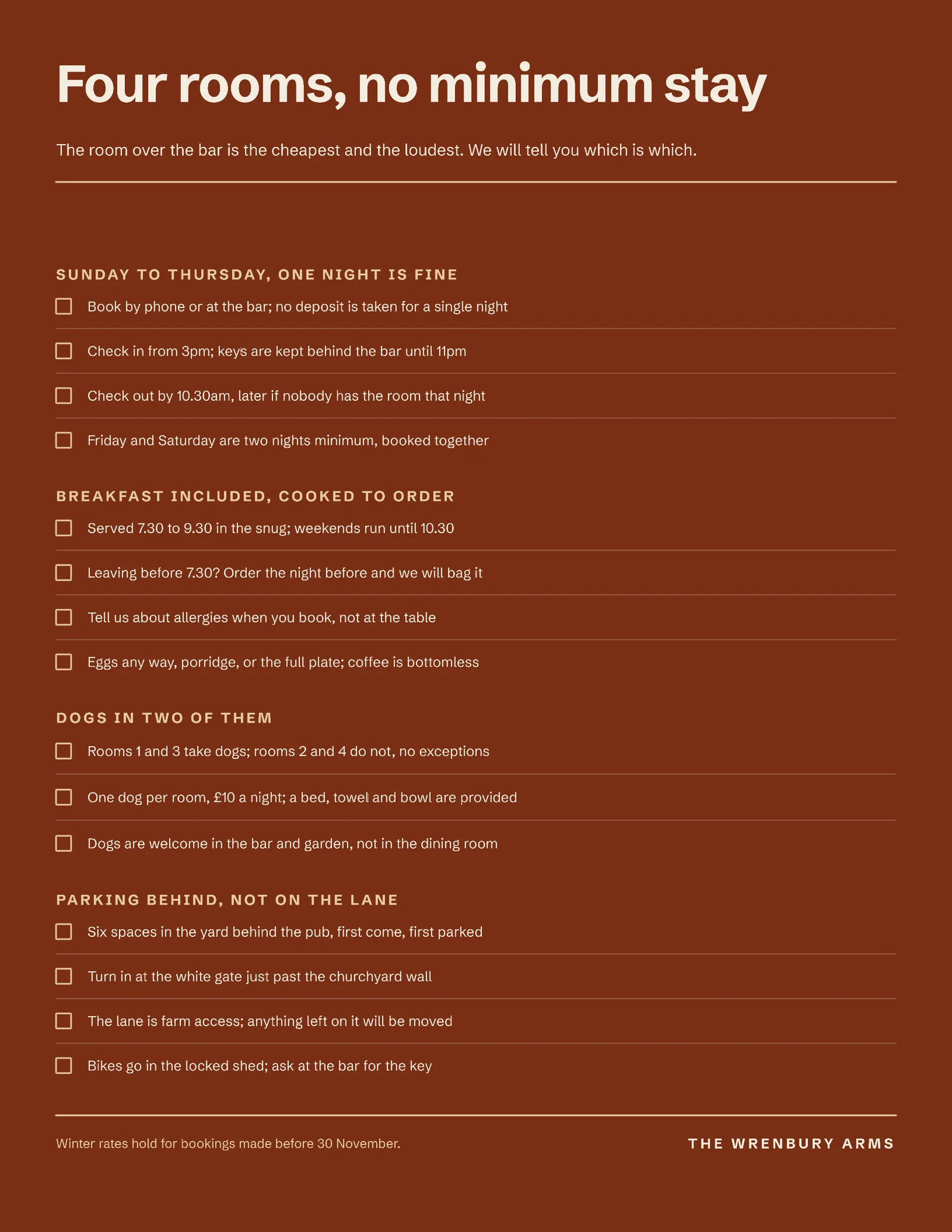 Four Rooms One Pager — 2-page One pager template, page 1 of 2