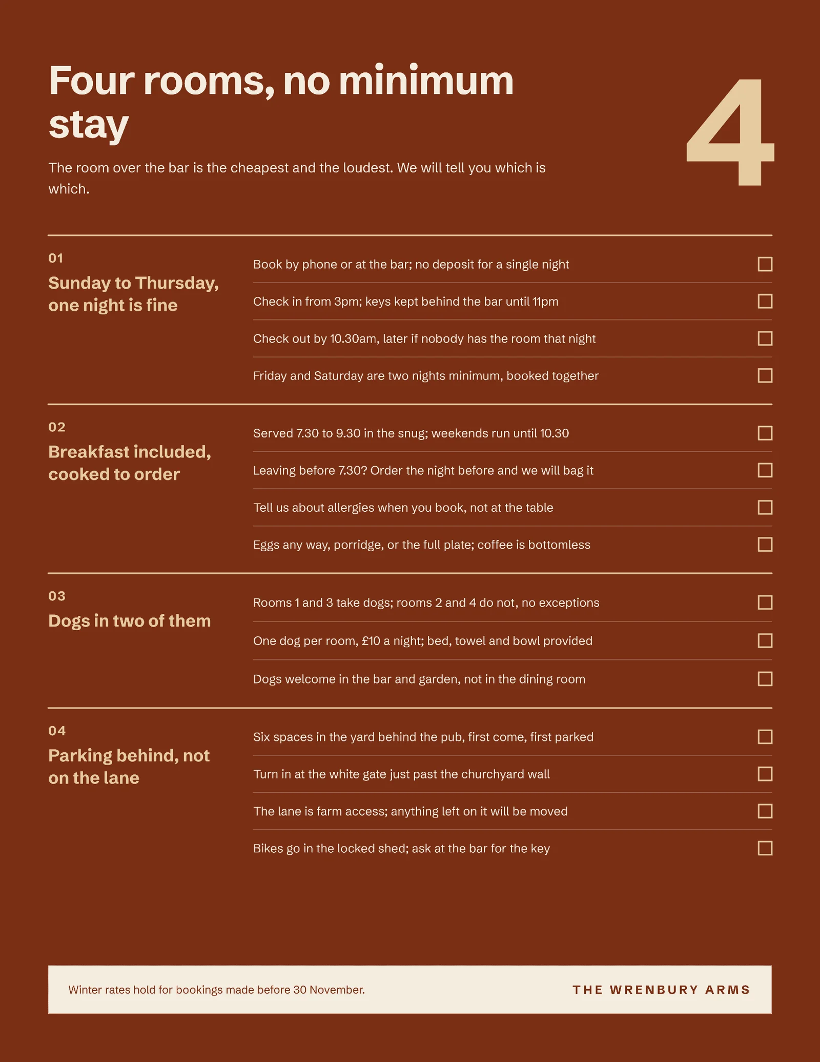 Four Rooms One Pager — 2-page One pager template, page 2 of 2