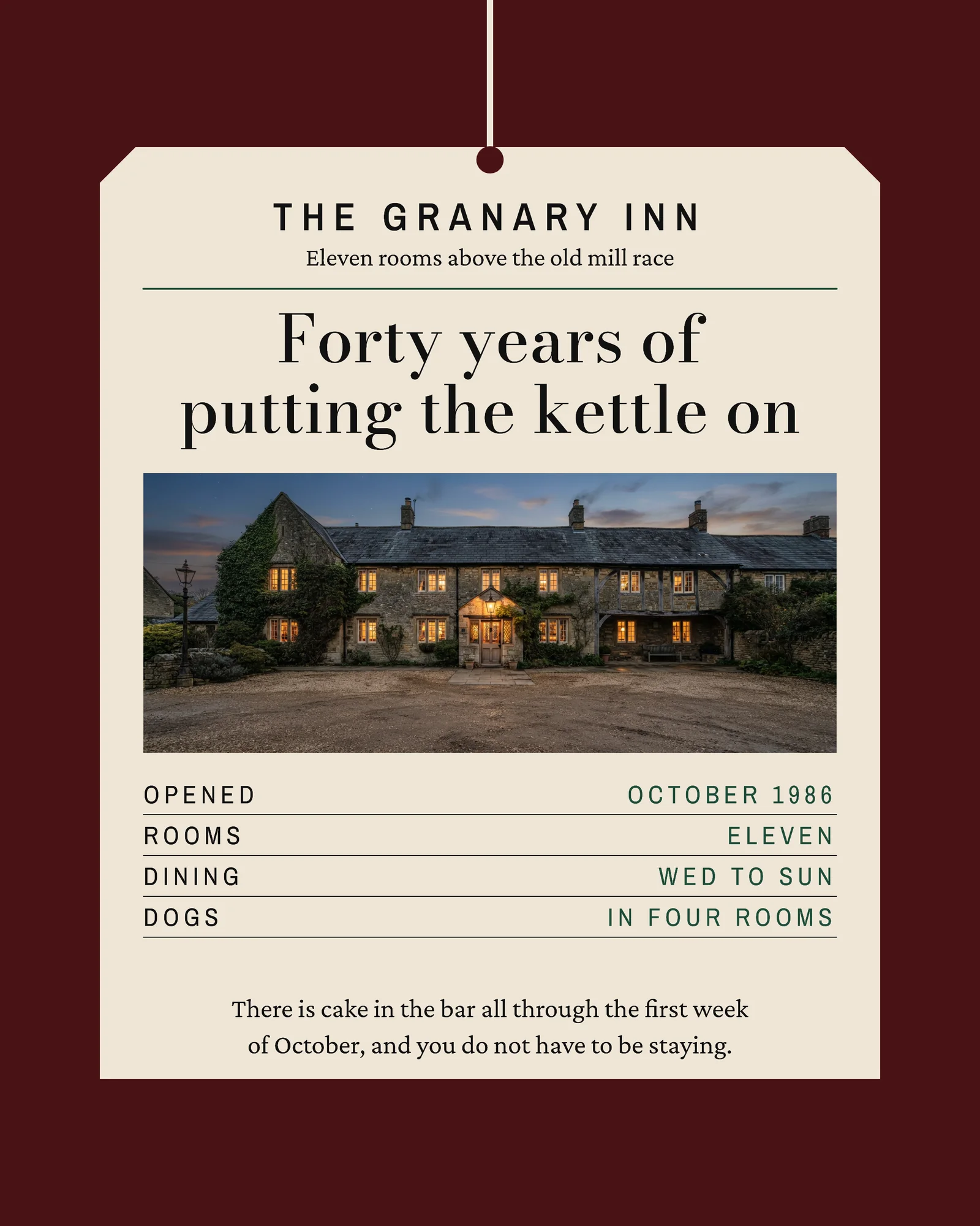 Luggage Label Country Inn Forty Years Facebook Ad — 4:5 Facebook ad template