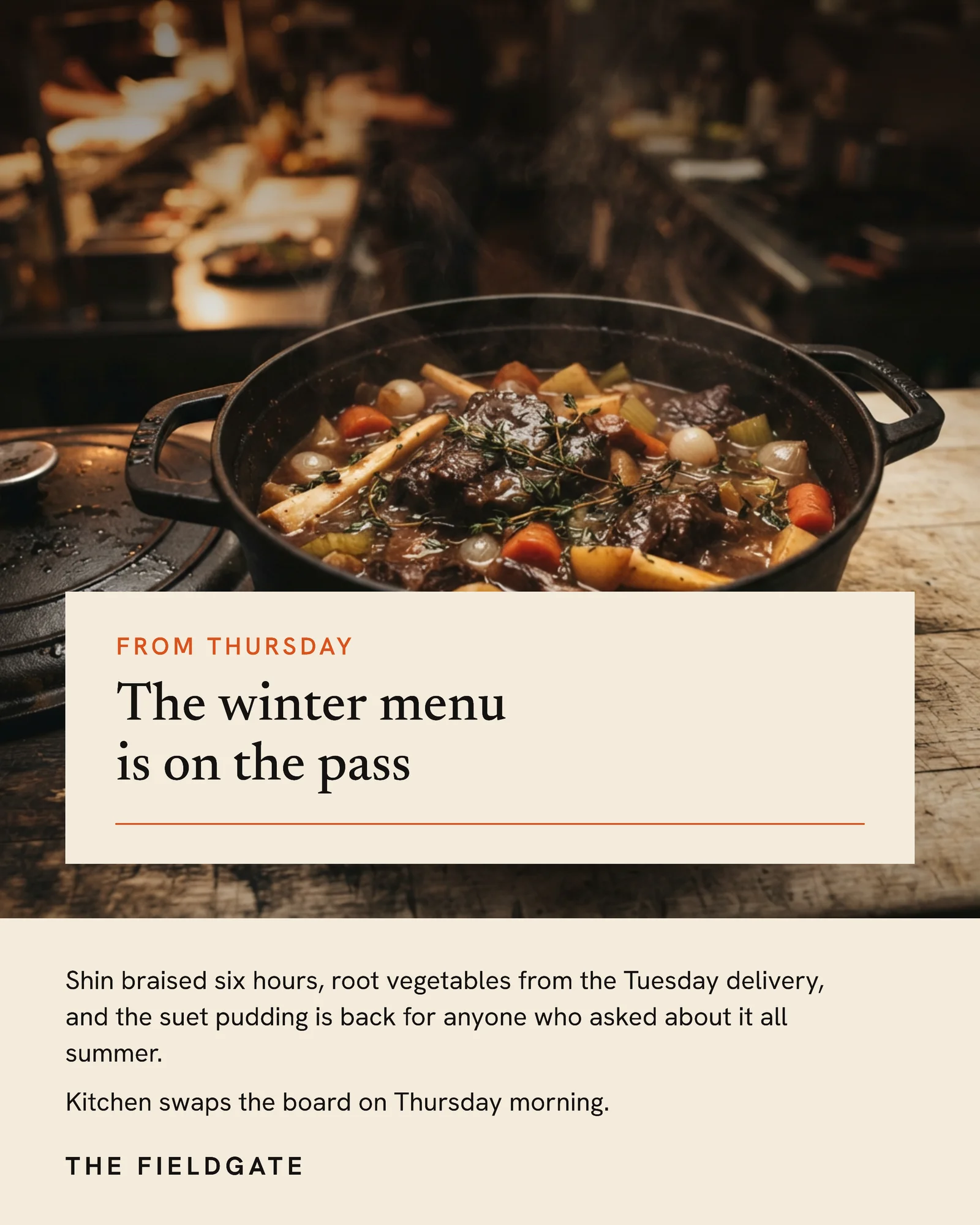 Winter Menu Lands Thursday Instagram Post — 4:5 Instagram post template