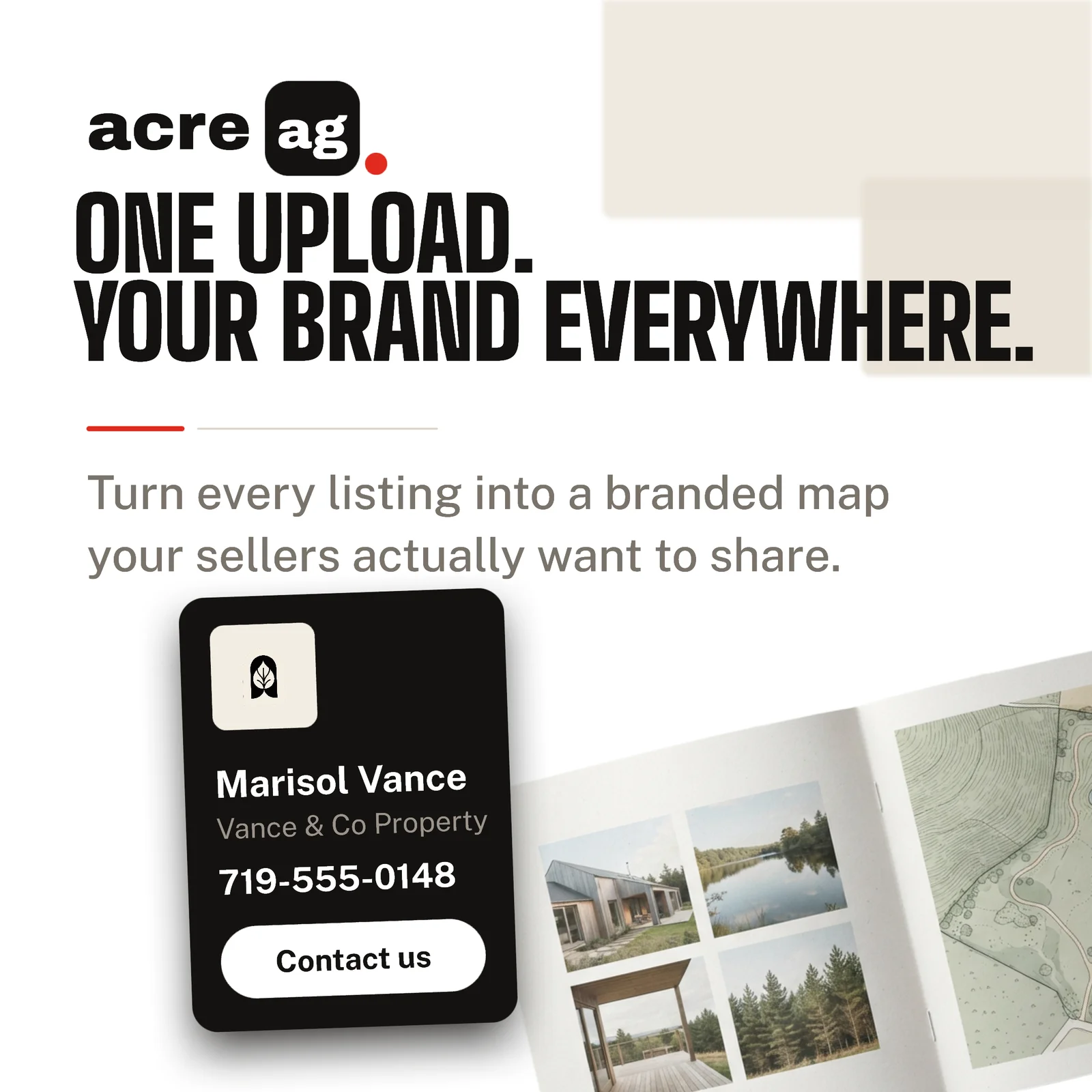 Angled hero and card — 1:1 Instagram ad template