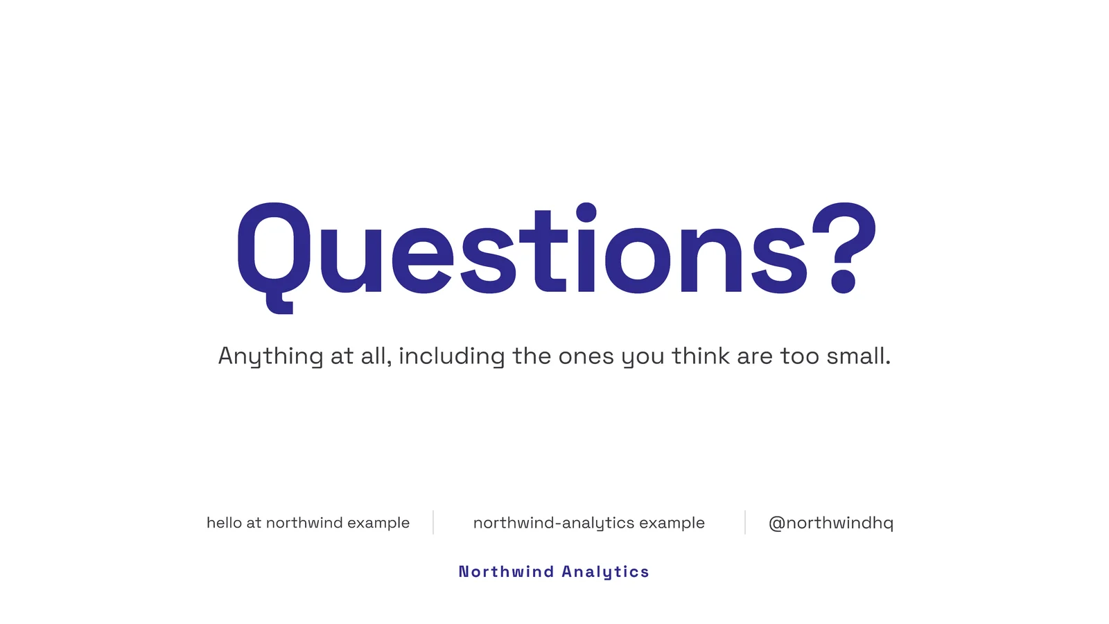 Centred Questions Slide — 16:9 Slide template