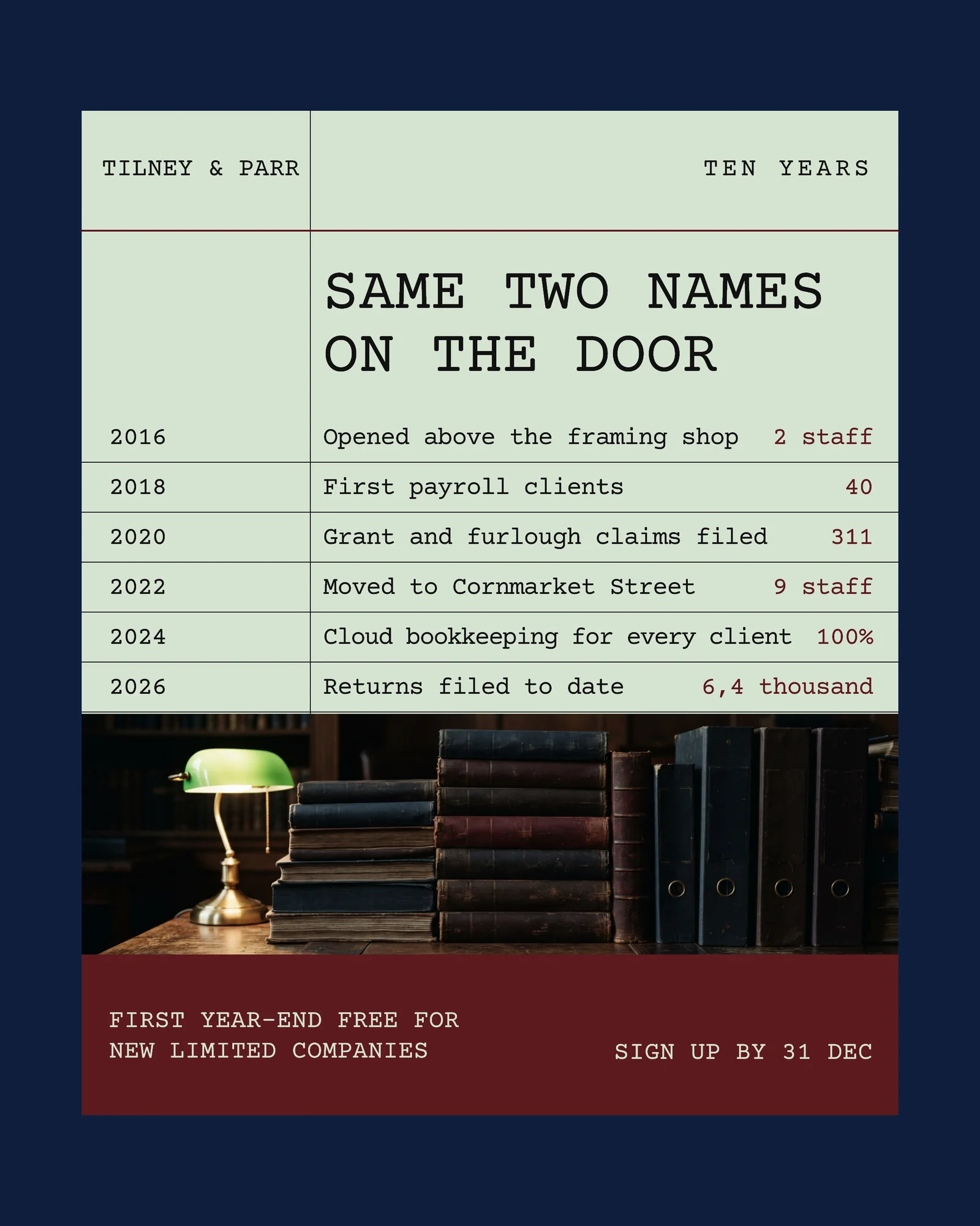 Account Column Accountancy Ten Years Facebook Ad — 4:5 Facebook ad template