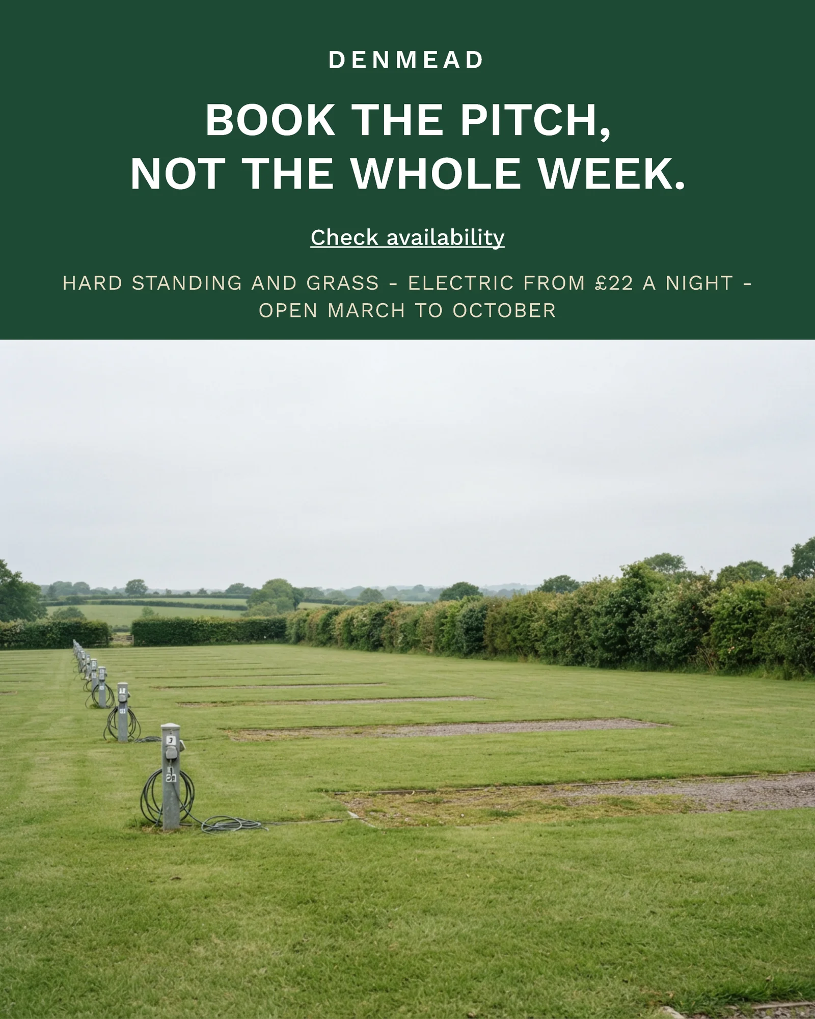 Green field over pitch photo — 4:5 Instagram ad template