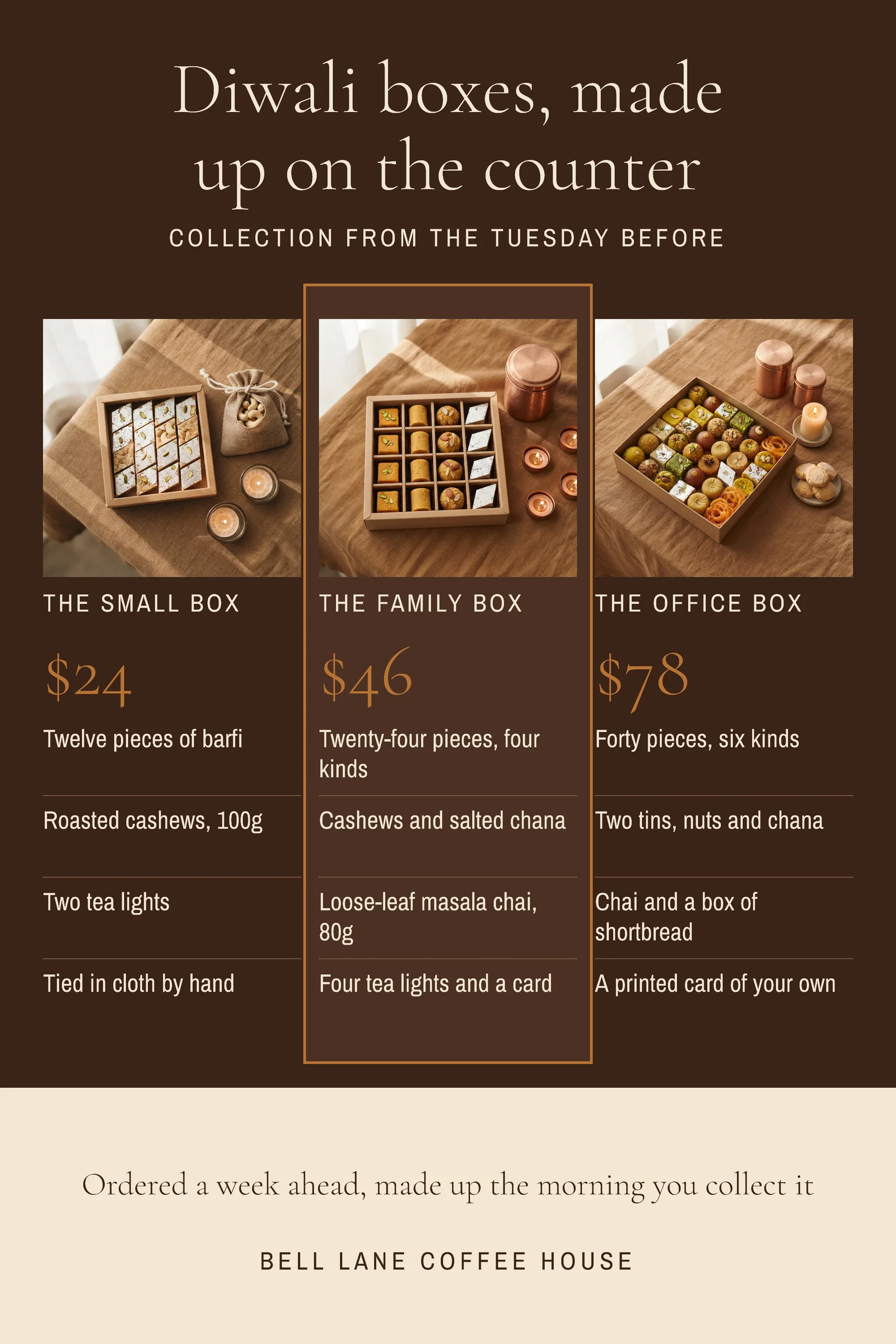Diwali Gift Boxes in Three Sizes Pinterest Pin — 2:3 Pinterest pin template