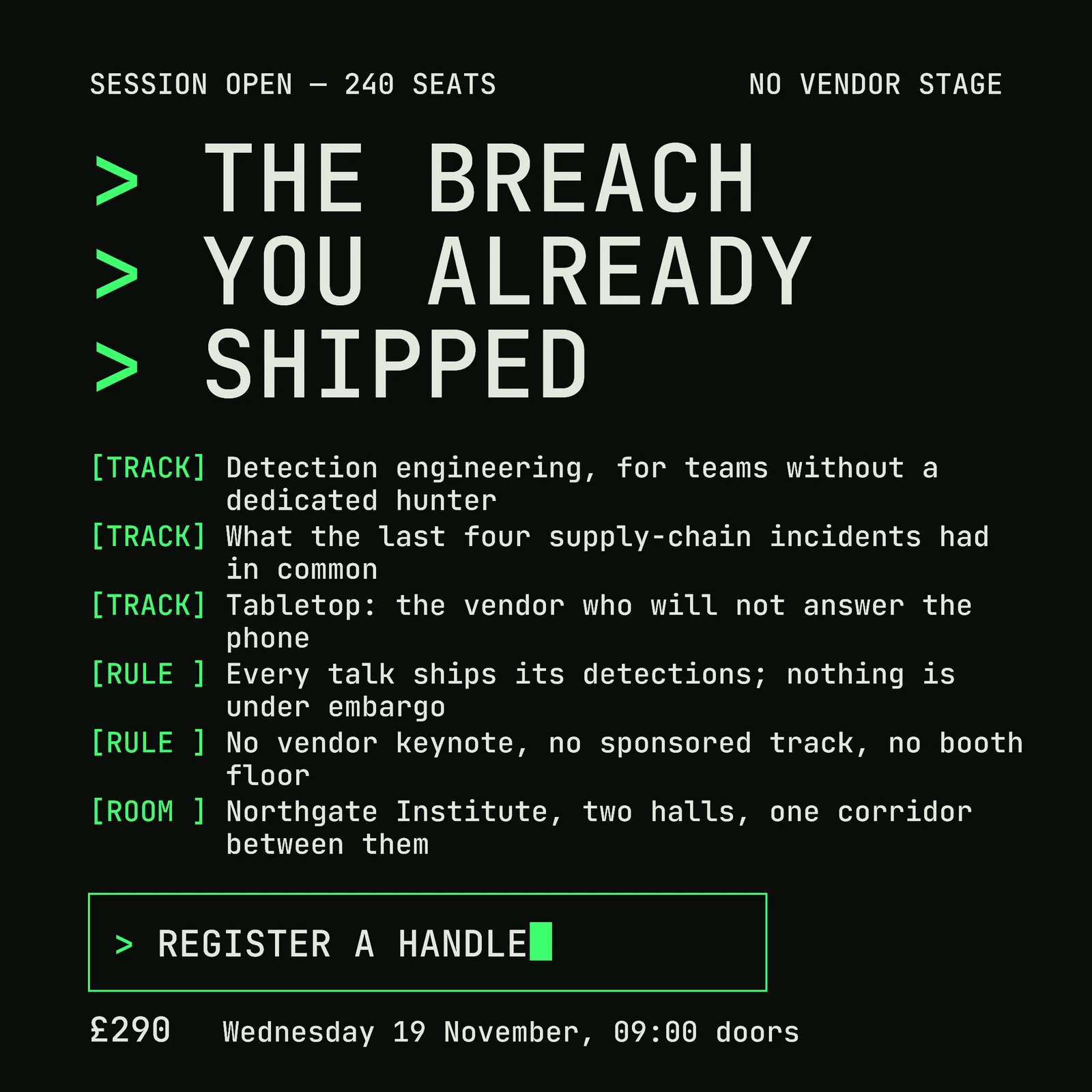 Phosphor Green Terminal Security Briefing LinkedIn Ad — 1:1 LinkedIn ad template