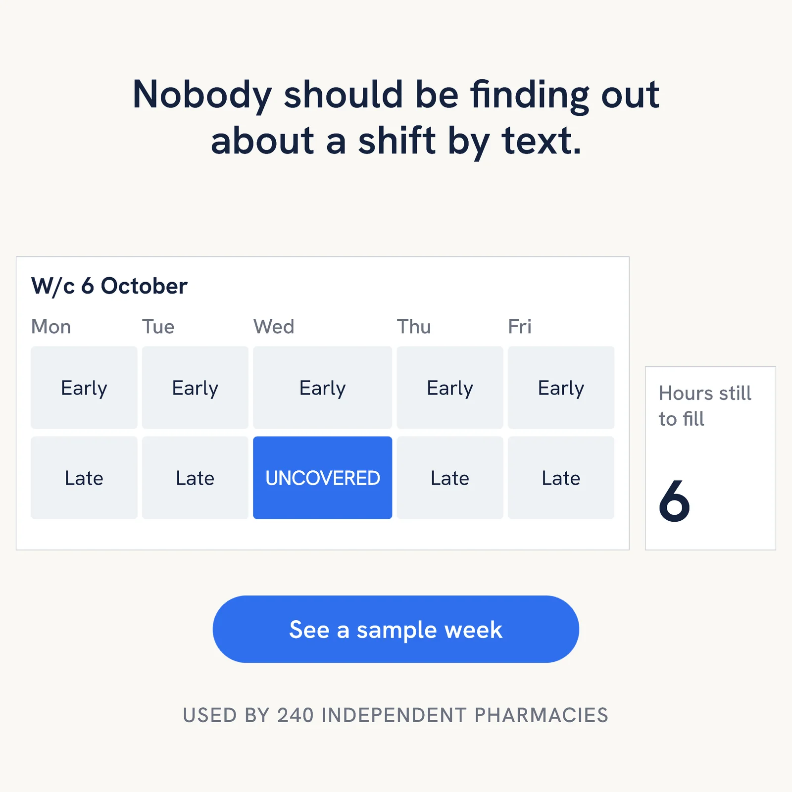 Week grid with fill count — 1:1 Instagram ad template