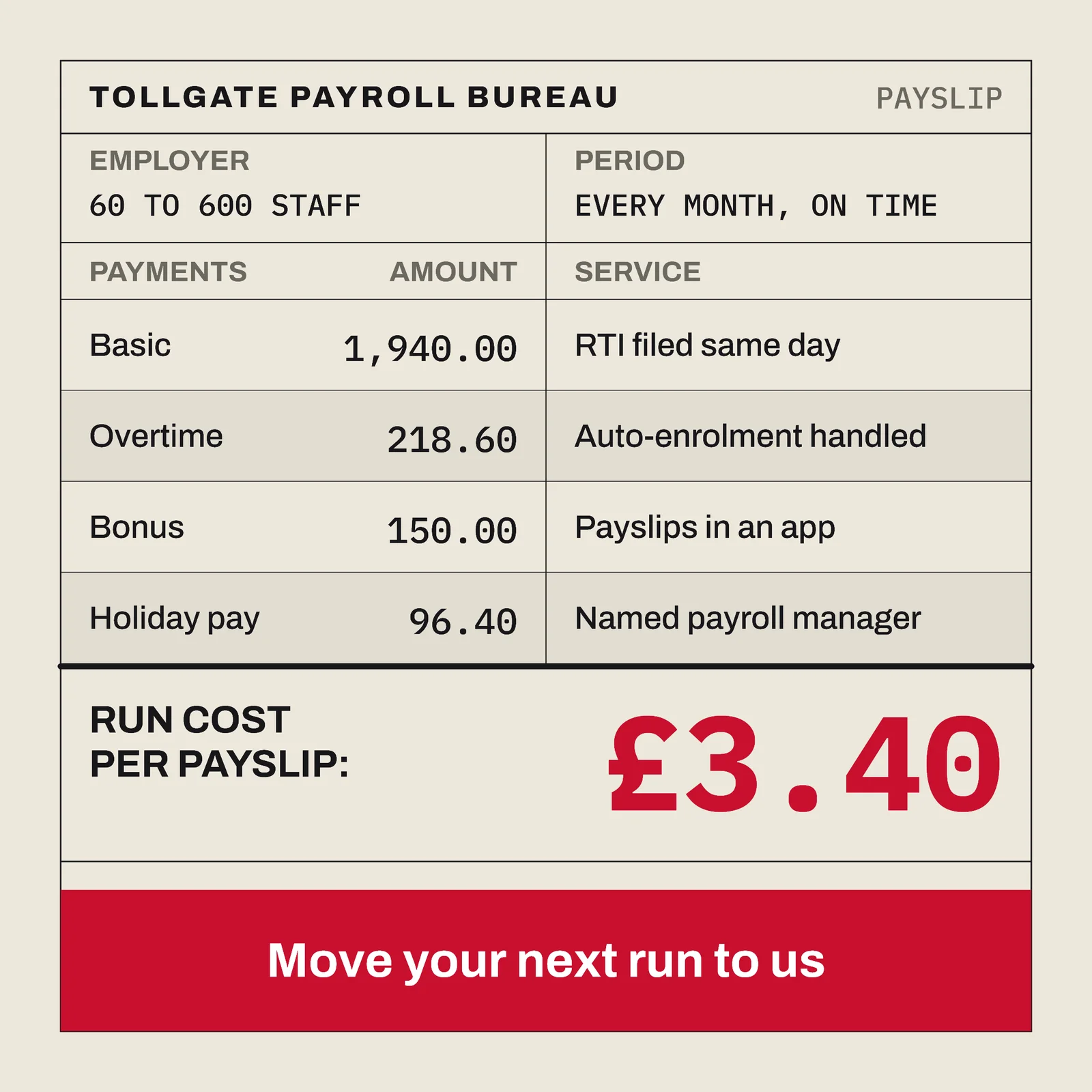 Payslip Facsimile Payroll Bureau Instagram Ad — 1:1 Instagram ad template