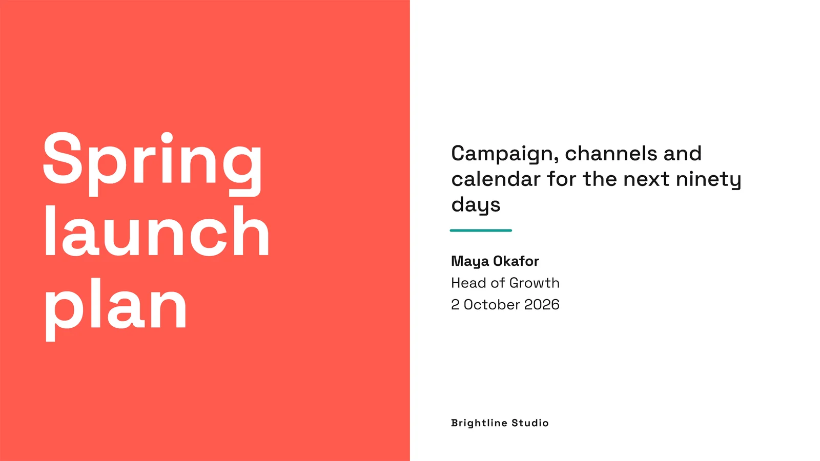 Split Panel Title Slide — 16:9 Slide template