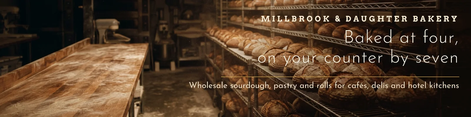 Wheat Full Bleed Craft Bakery Wholesale LinkedIn Banner — 4:1 LinkedIn banner template