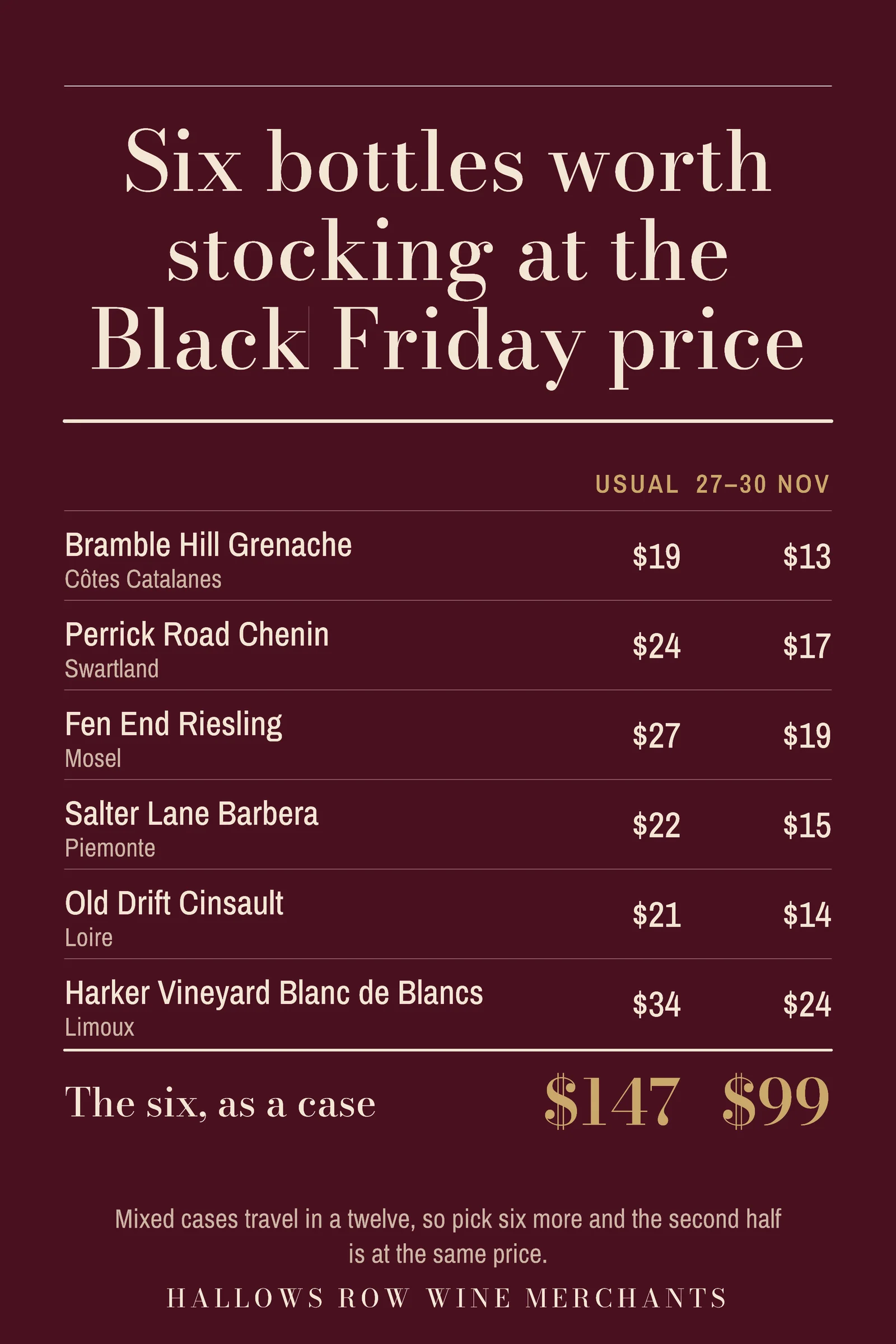 Wine Merchant Black Friday Case Pinterest Pin — 2:3 Pinterest pin template