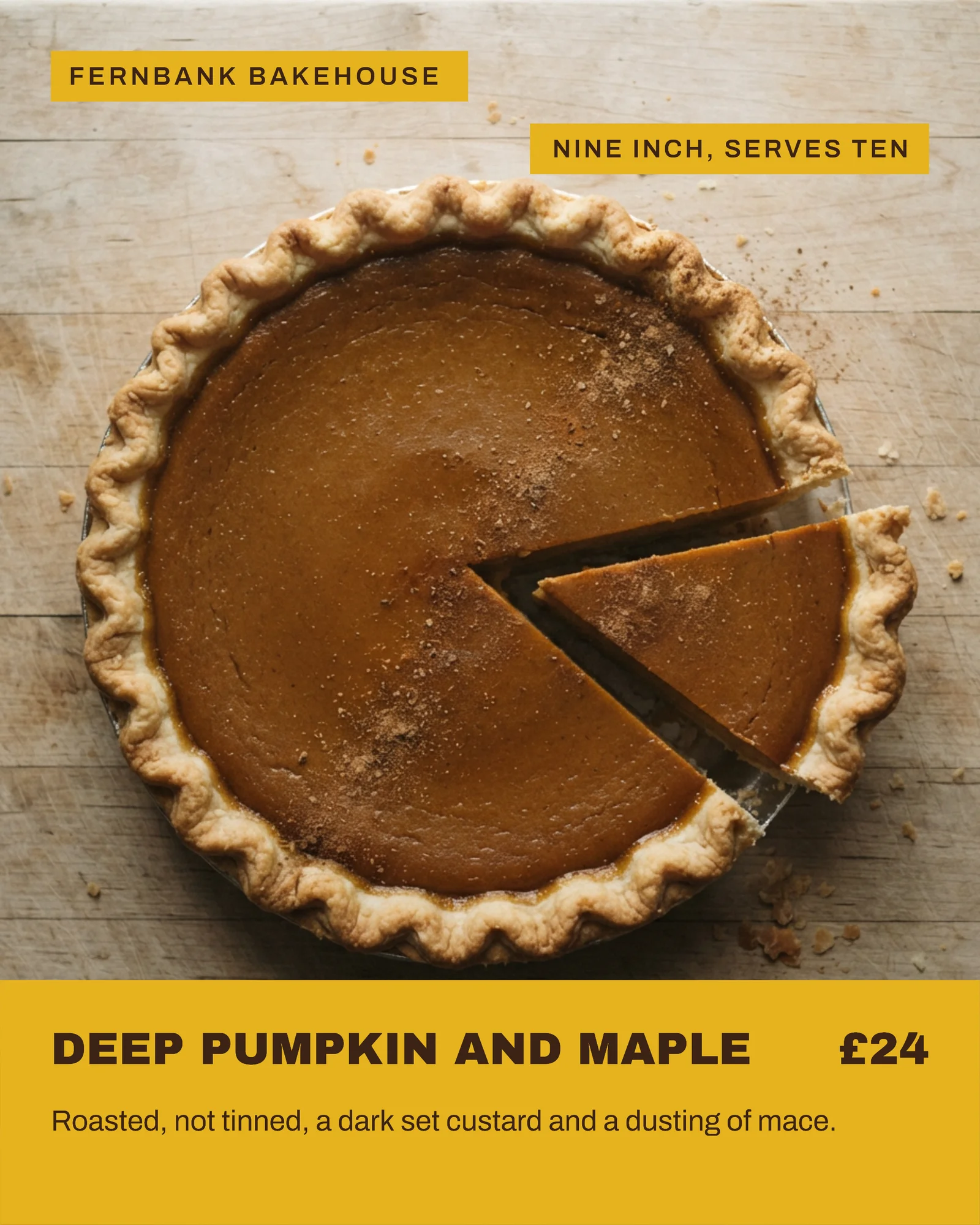 Butter Band Bakery Thanksgiving Pie Pre-Order Facebook Carousel — 5-panel Facebook carousel carousel template, page 2 of 5
