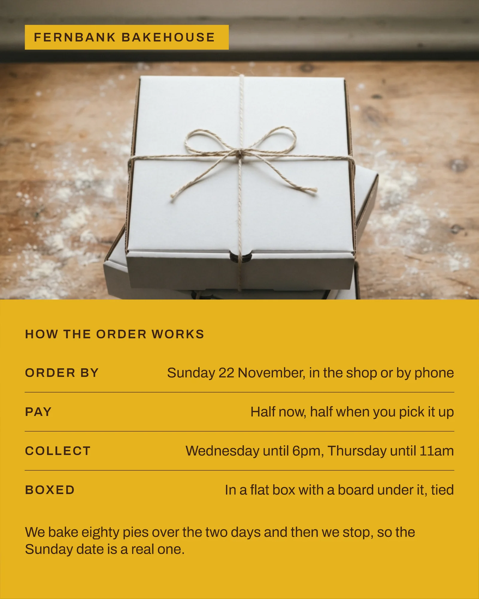 Butter Band Bakery Thanksgiving Pie Pre-Order Facebook Carousel — 5-panel Facebook carousel carousel template, page 5 of 5