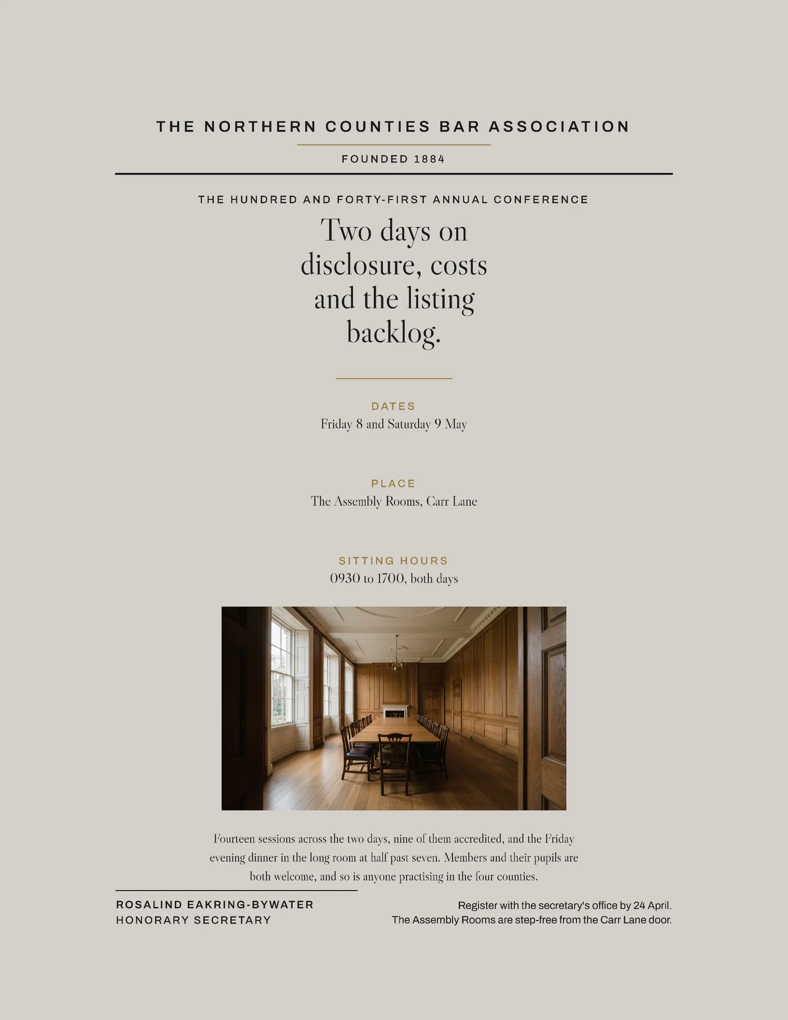 Stone Brass Formal Letterhead Bar Association Conference Invitation — Letter Invitation template