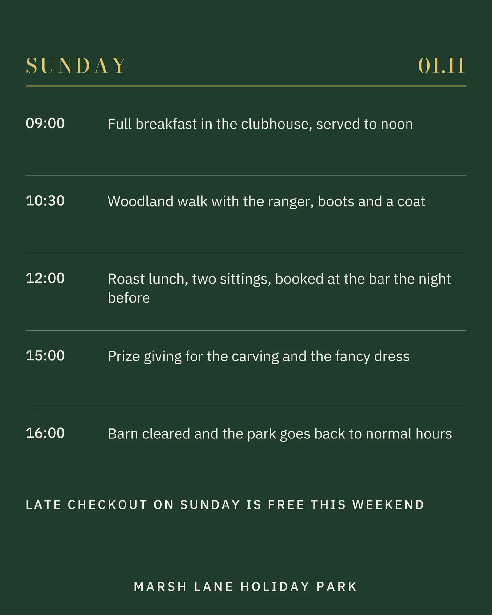 Pine Ledger Rows Holiday Park Halloween Weekend Facebook Carousel — 5-panel Facebook carousel carousel template, page 4 of 5