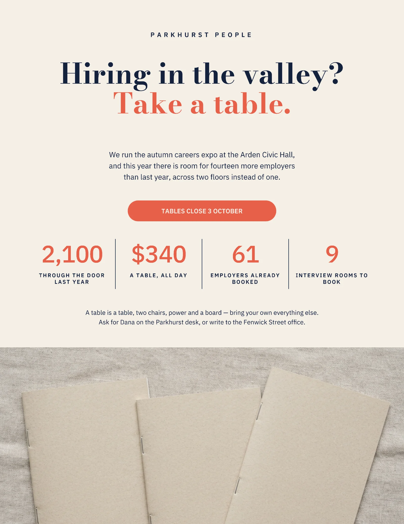 Off White Coral Centred Stack Cropped Print Employer Expo Flyer — Letter Flyer template