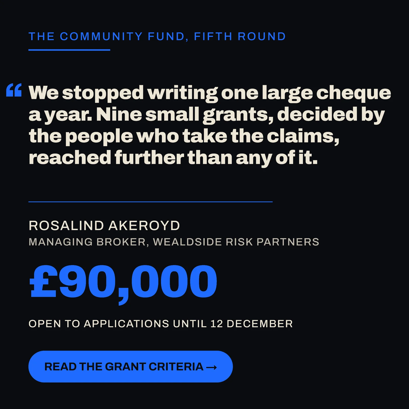 Quote Slab Broker Community Fund LinkedIn Ad — 1:1 LinkedIn ad template