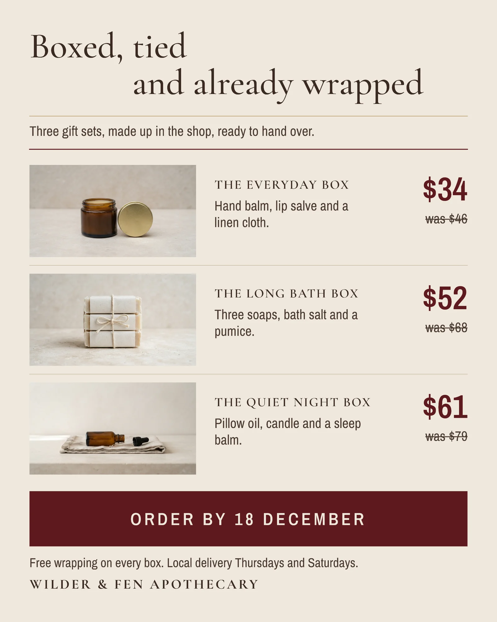 Apothecary Christmas Gift Sets Instagram Ad — 4:5 Instagram ad template