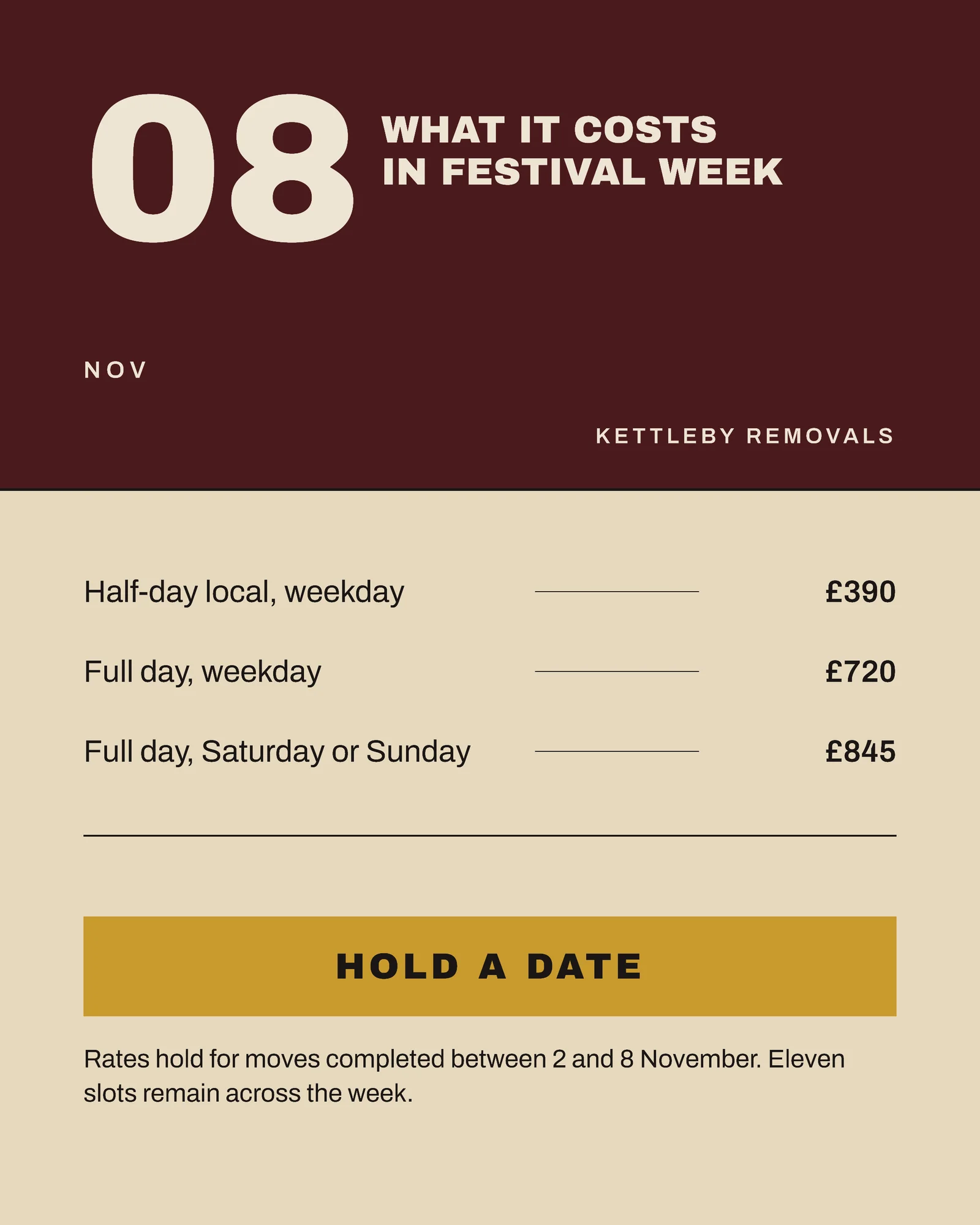 Sand Oxblood Date Tab Ledger Removals Diwali Move Week Instagram Carousel — 4-panel Instagram carousel carousel template, page 4 of 4