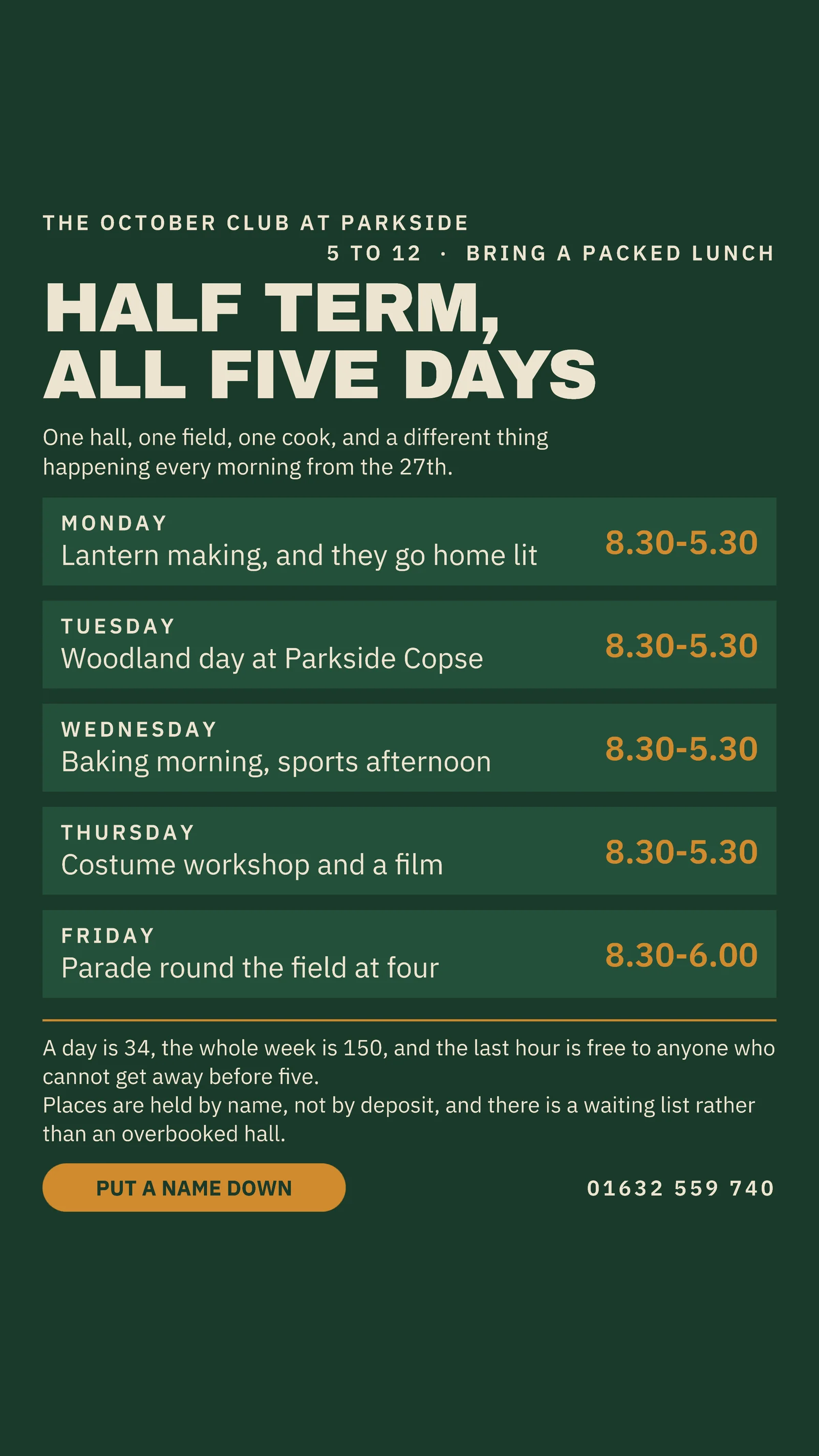 Forest Day Strip Stack Holiday Club Half Term Facebook Story — 9:16 Facebook story template