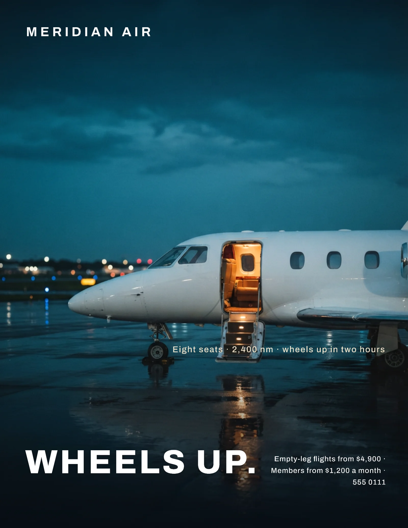 Tarmac Dusk Private Jet Charter Flyer — Letter Flyer template