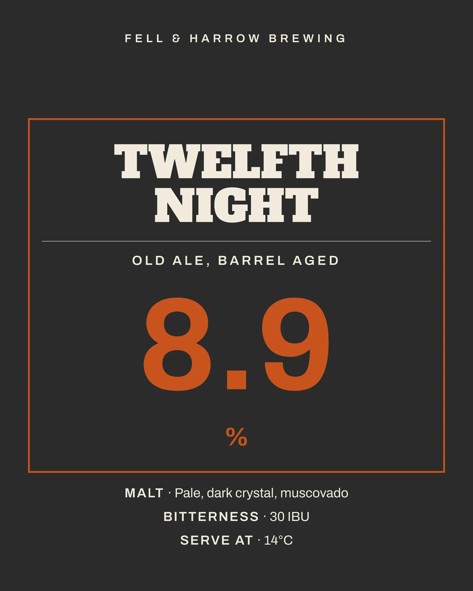Charcoal Orange Label Block Brewery Winter Releases Instagram Carousel — 5-panel Instagram carousel carousel template, page 4 of 5