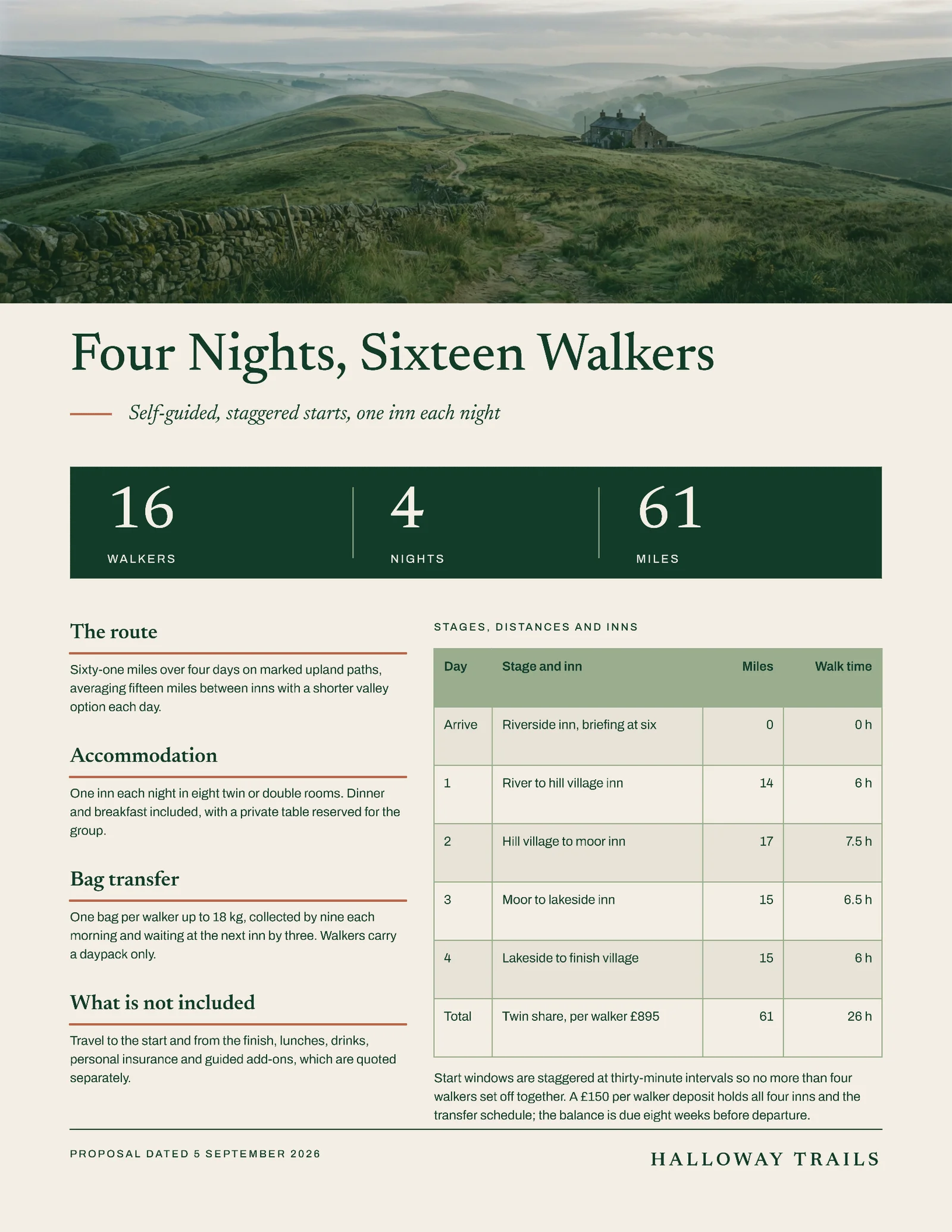 Group Walking Proposal — 2-page Proposal template, page 2 of 2