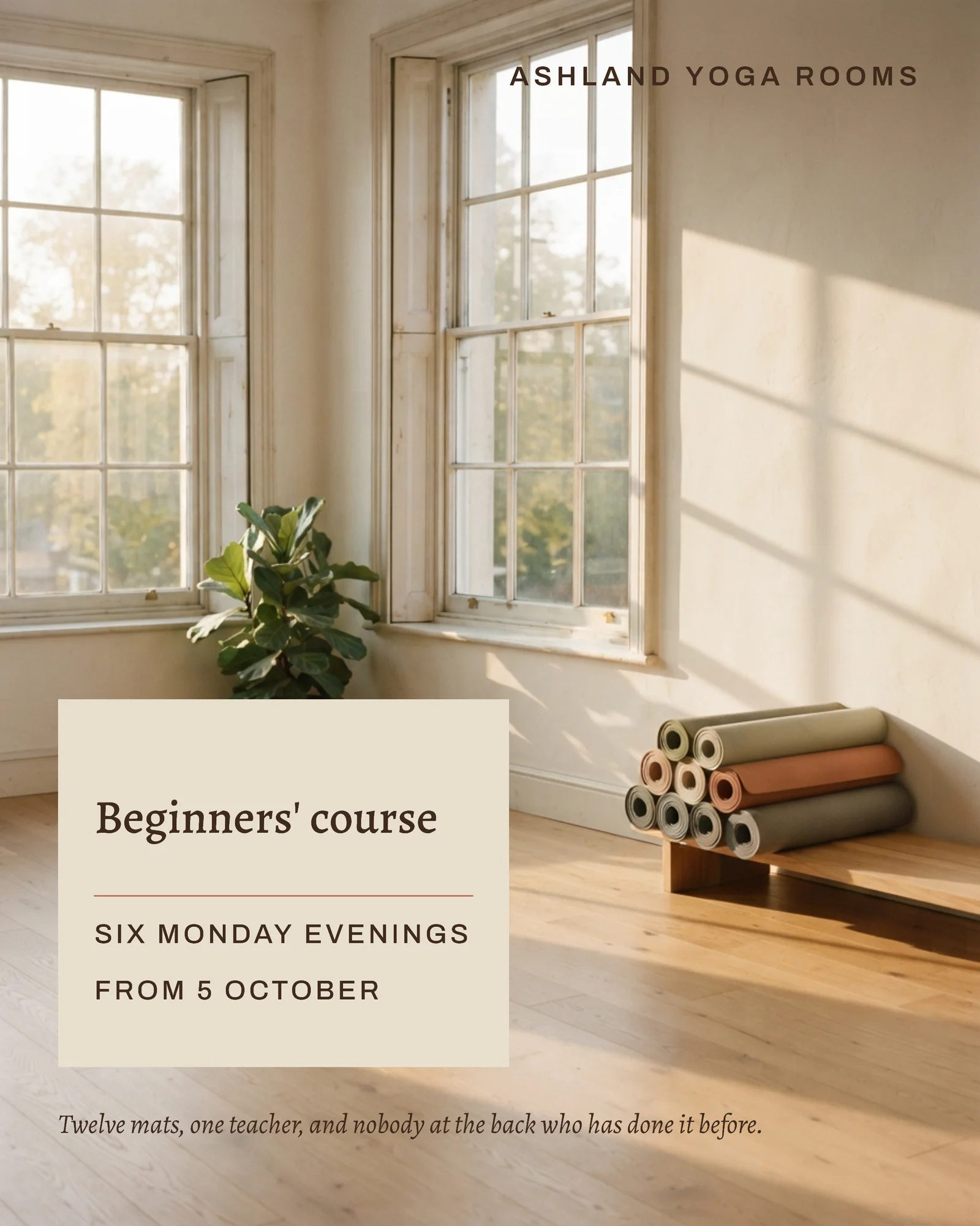 Beginners Yoga Course Photo Inset Date Card Instagram Post — 4:5 Instagram post template