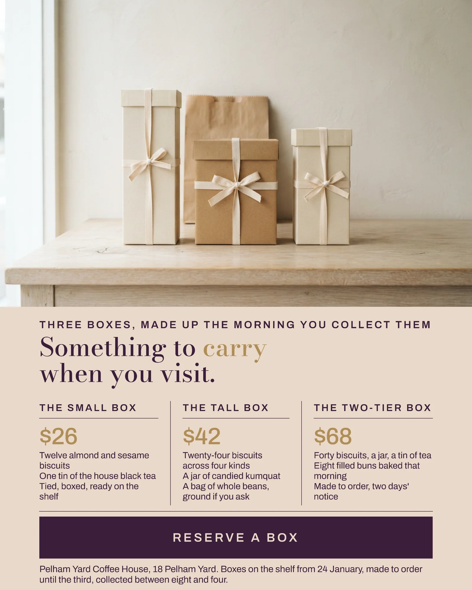 Clay Plum Shelf Lineup Cafe Gift Box Facebook Ad — 4:5 Facebook ad template
