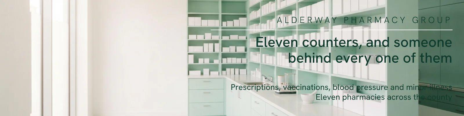 Mint Full Bleed Community Pharmacy Group LinkedIn Banner — 4:1 LinkedIn banner template