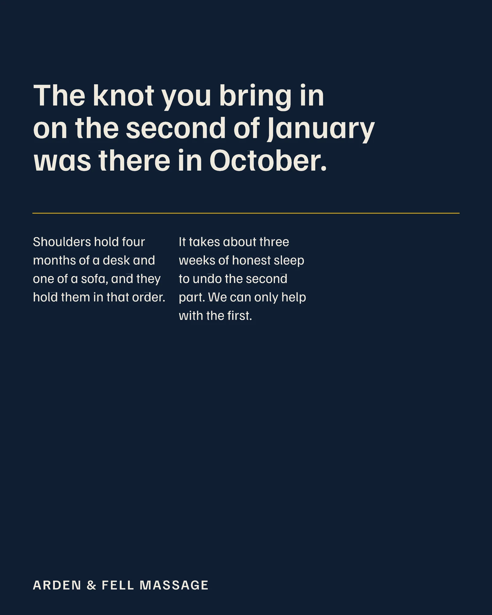 Massage Studio October Knot New Year Facebook Post — 4:5 Facebook post template