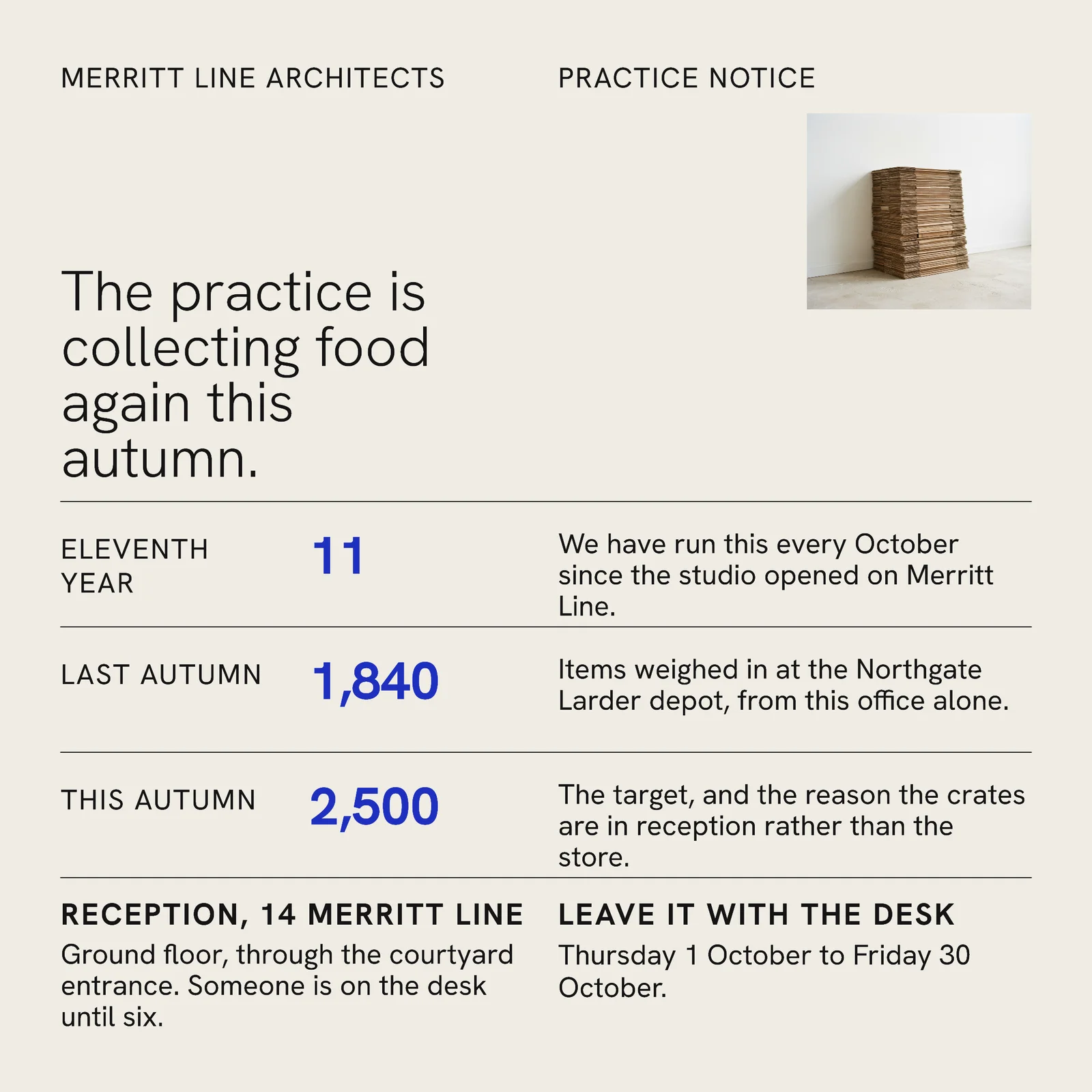Bone Swiss Grid Architects Food Drive Facebook Ad — 1:1 Facebook ad template