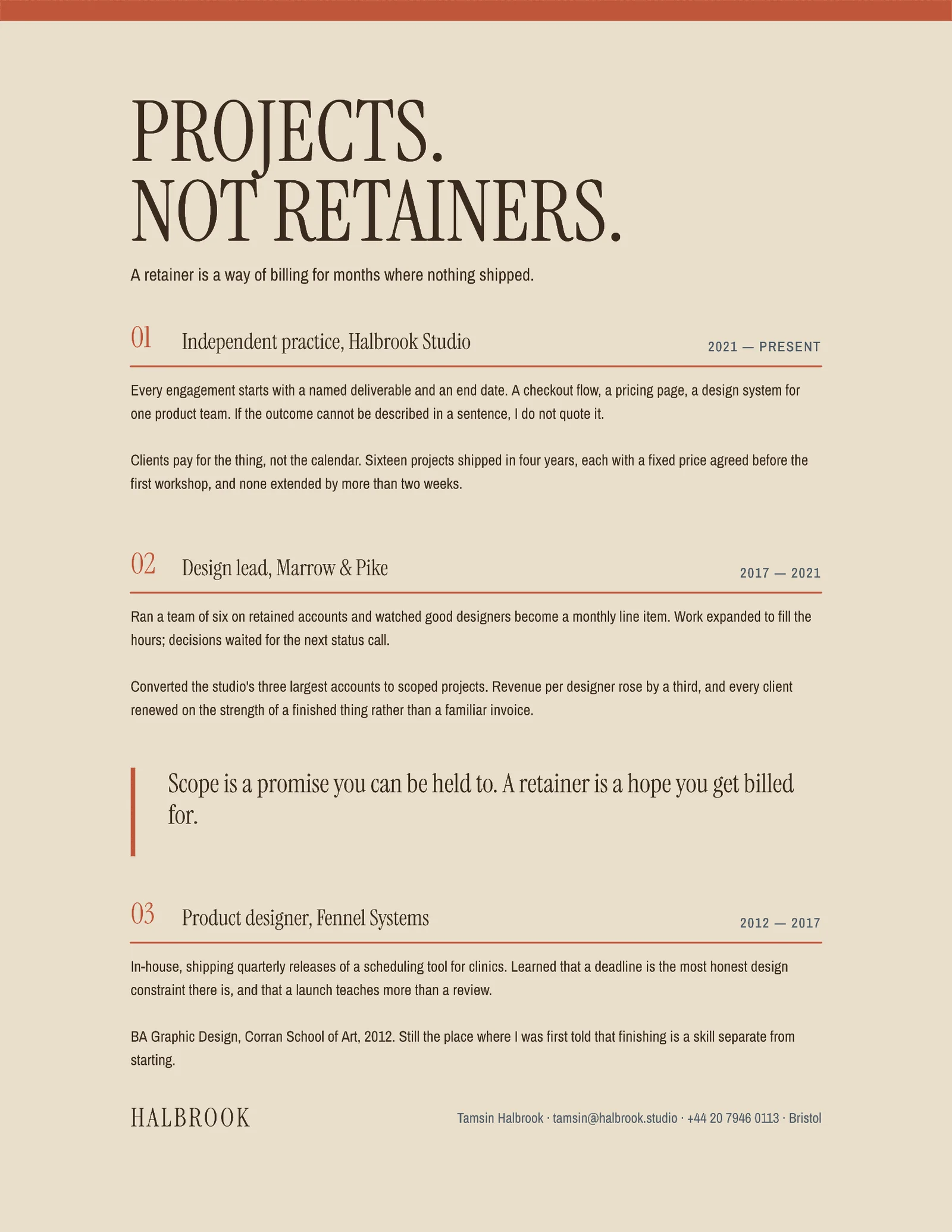 No Retainer Marketing Resume — 2-page Resume template, page 2 of 2