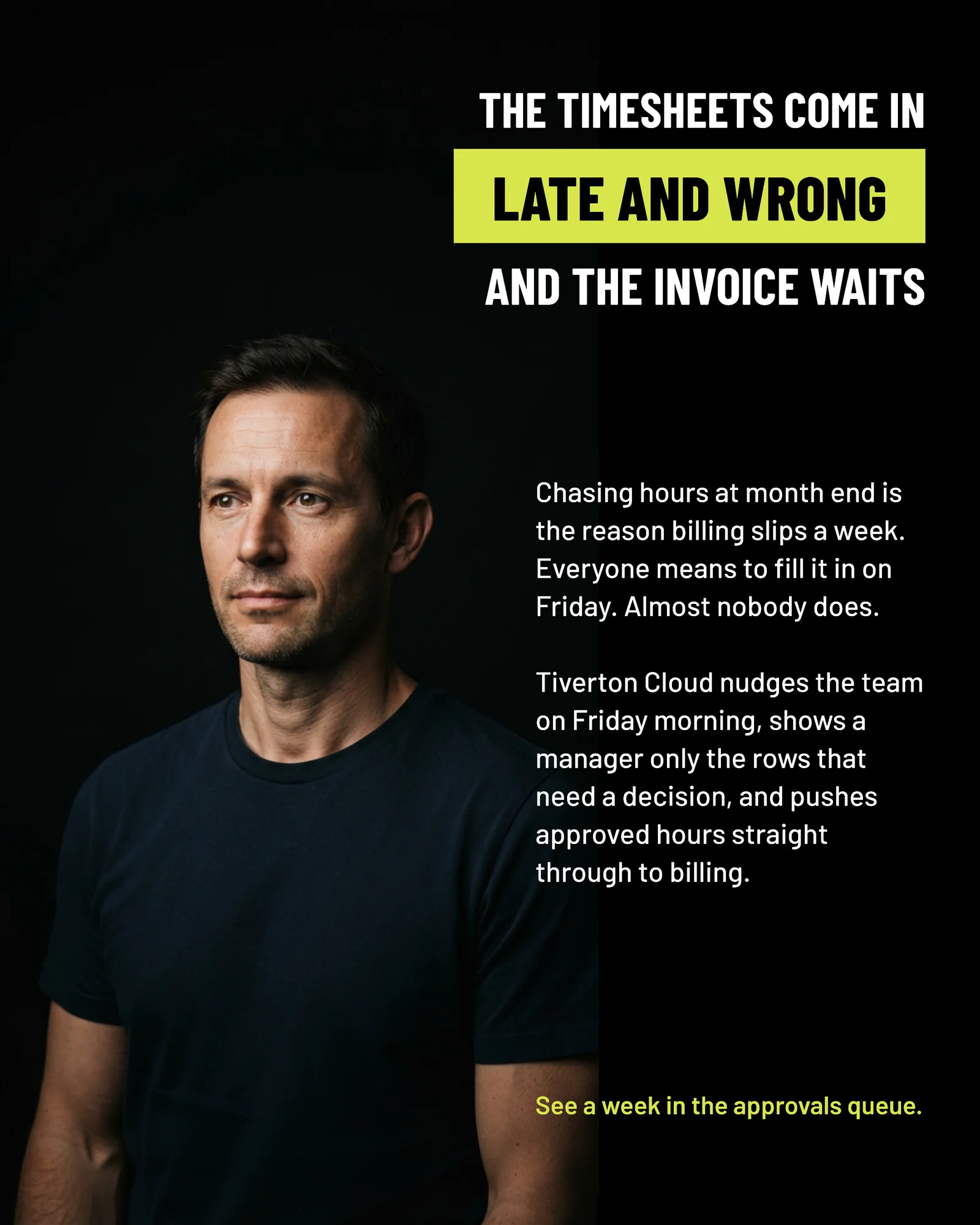 Timesheet Approvals Portrait Ad — 4:5 Instagram ad template