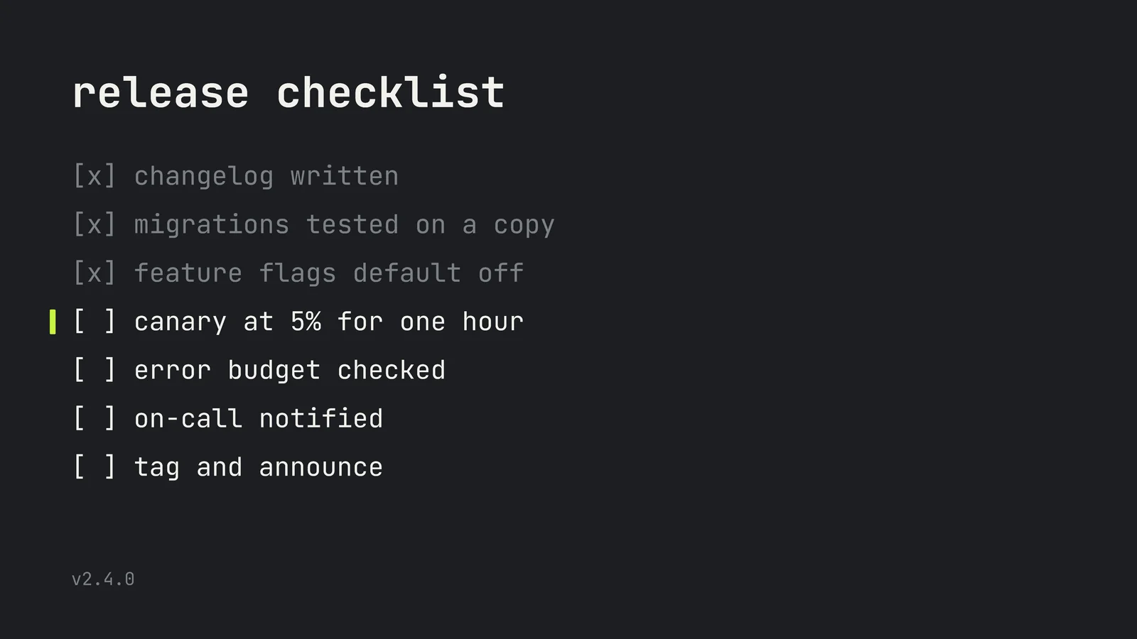Done Not Done Checklist Slide — 16:9 Slide template