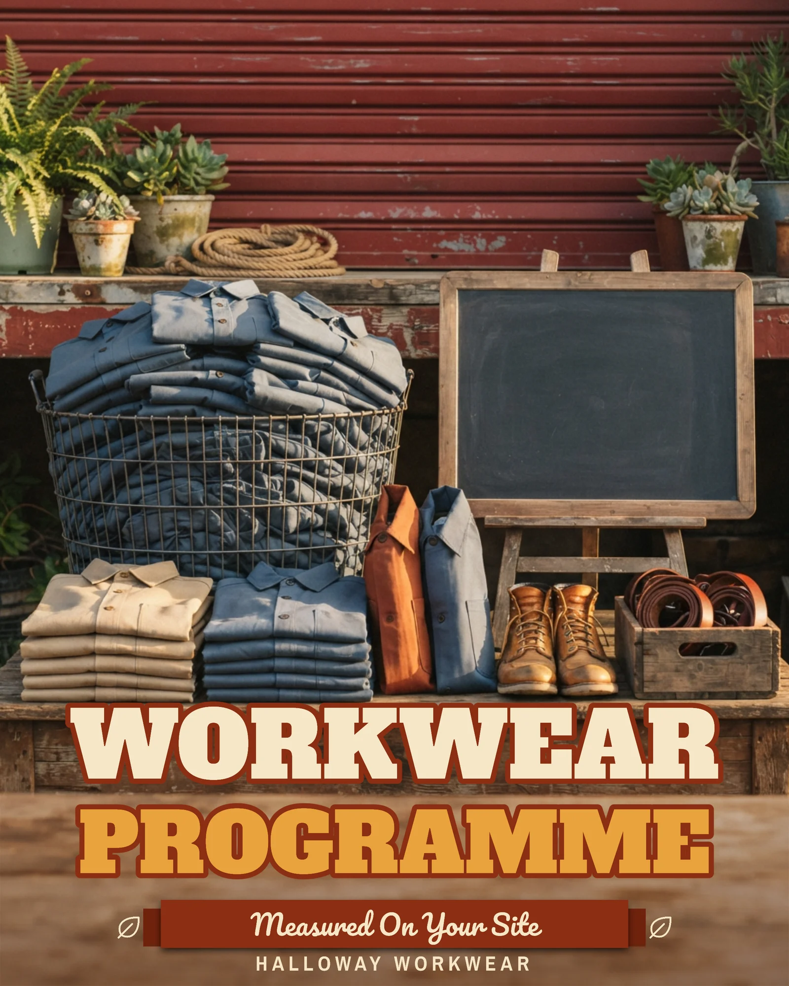 Rust Still Life Workwear Supply Ad — 4:5 Instagram ad template