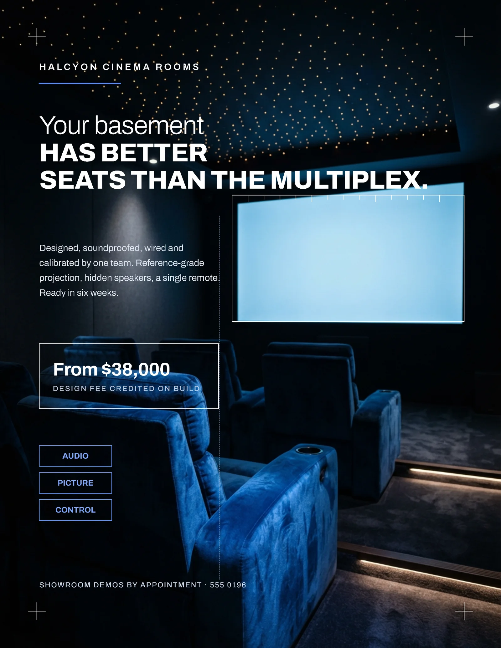 Crosshair Tabs Home Cinema Installer Flyer — Letter Flyer template